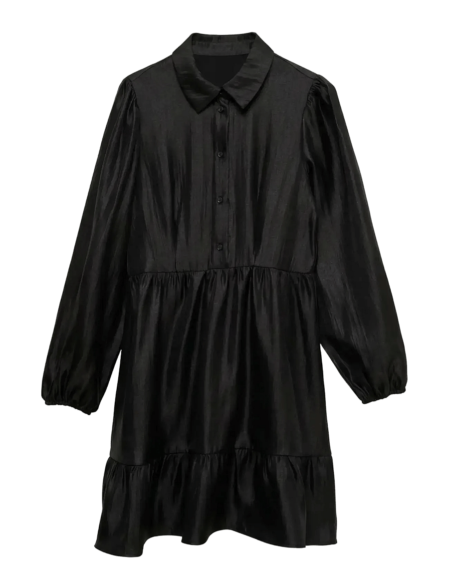 Vero Moda - VMDAGNY LS SHIRT DRESS WVN - skjortklänningar - black - 0