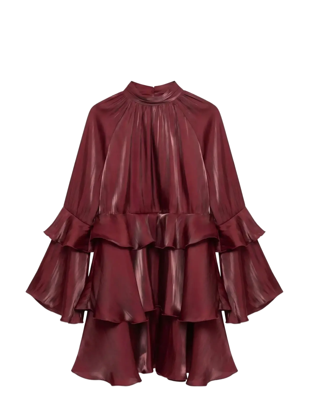Vero Moda - VMPOLLY LS LAYER SHORT DRESS WVN - cocktailkjoler - biking red - 1