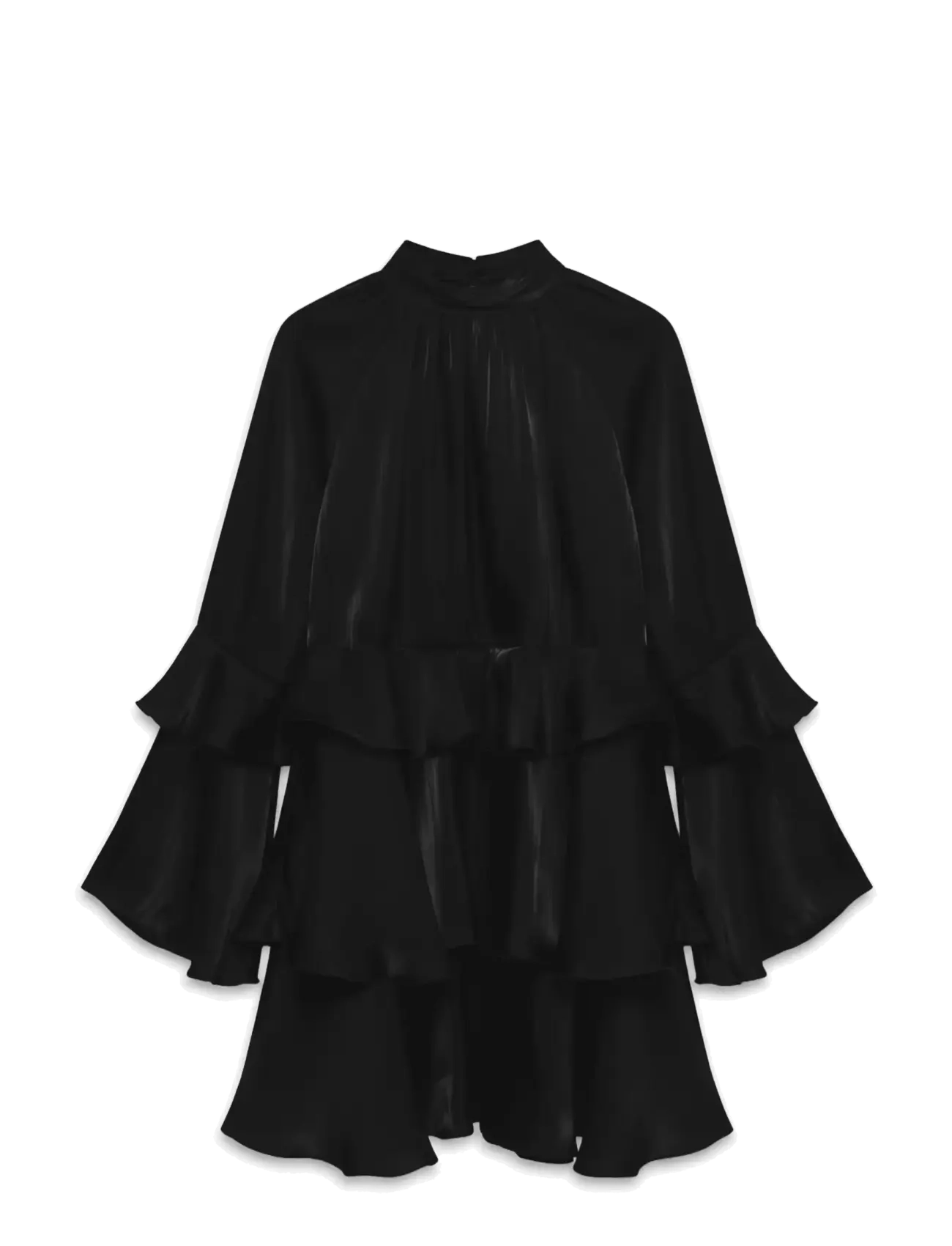 Vero Moda VMPOLLY LS LAYER SHORT DRESS WVN - Kläder - BLACK / black