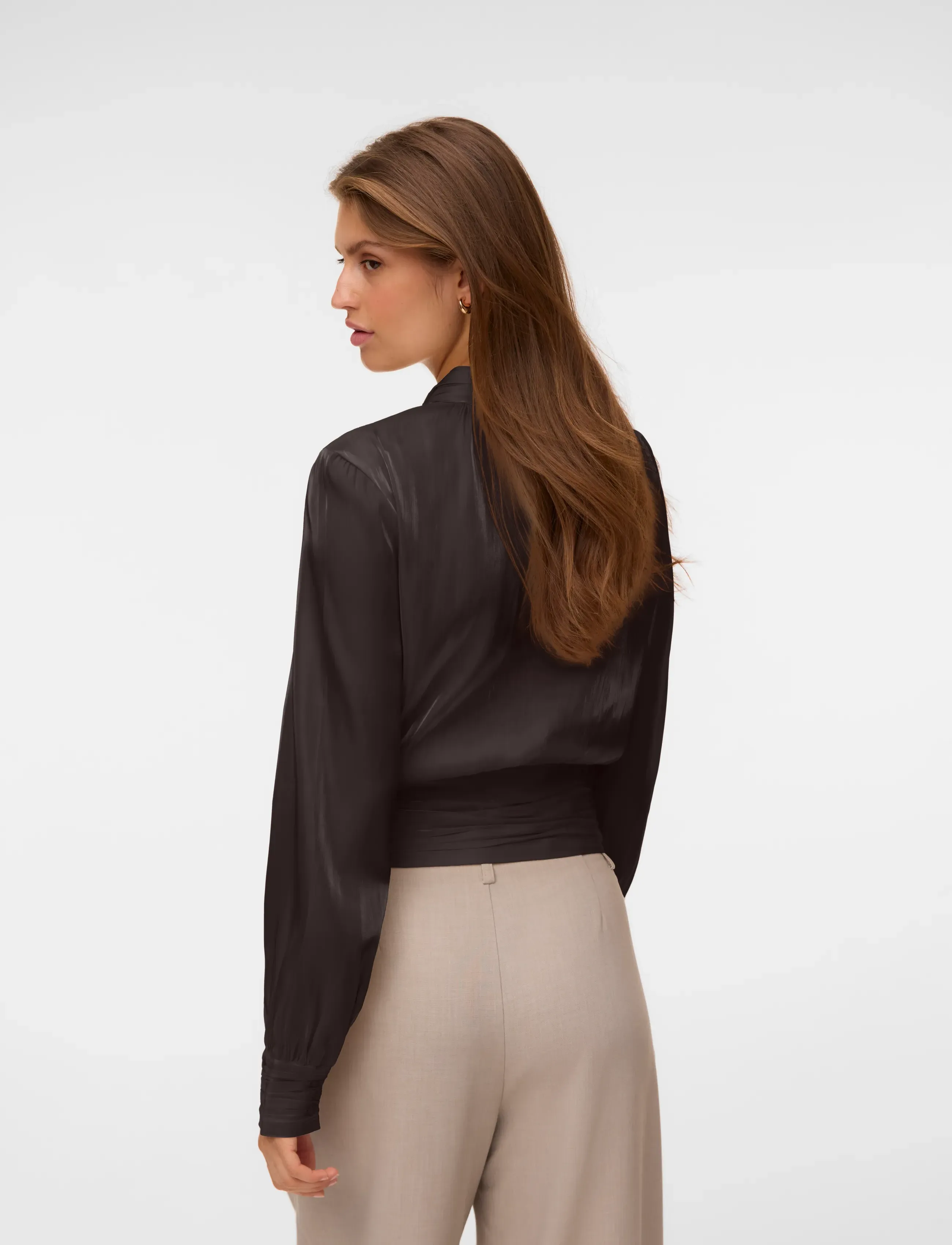 VERO MODA Vmpolly Ls High Neck Top Wvn skjortor & blusar dam – bild 2