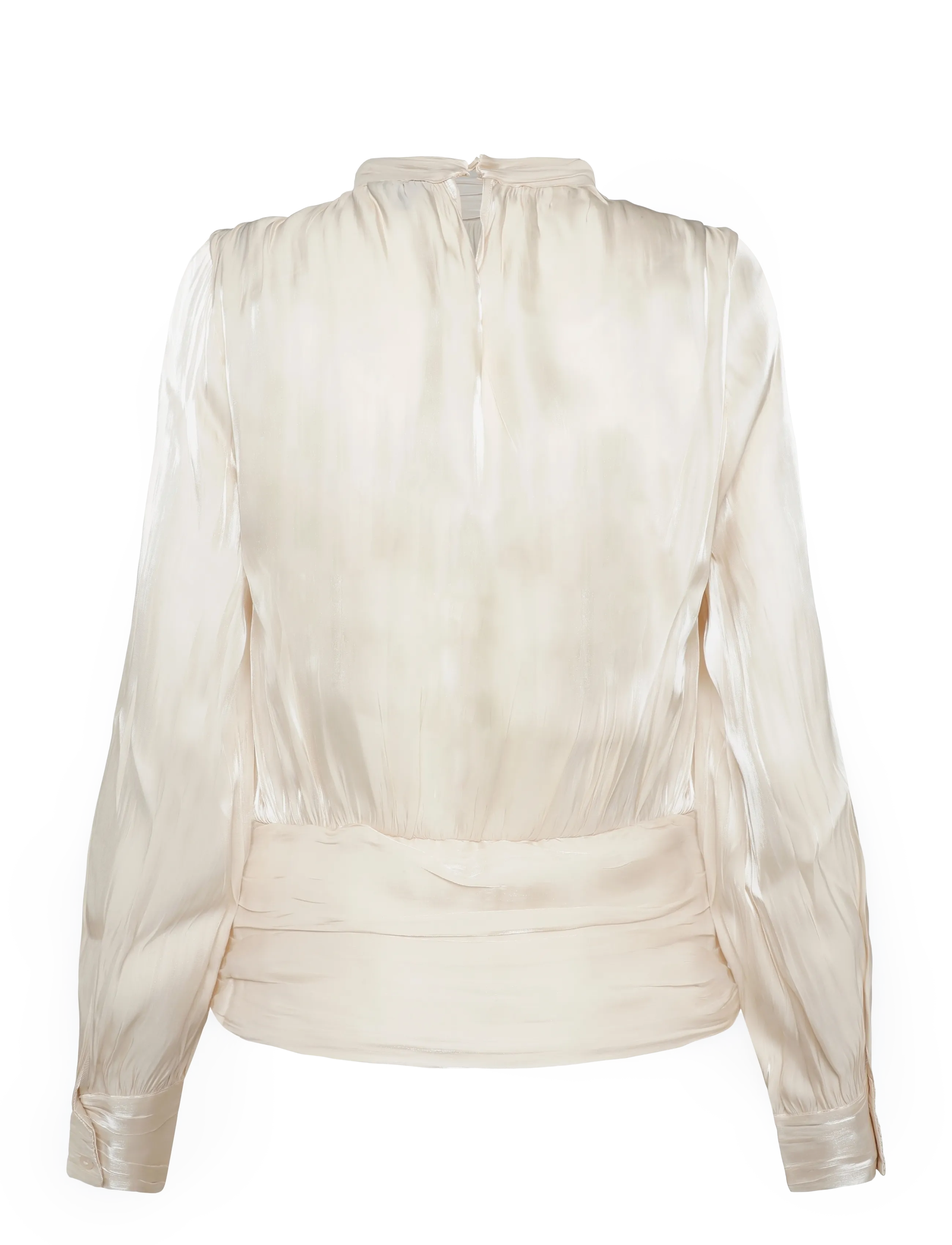 Vero Moda - VMPOLLY LS HIGH NECK TOP WVN - long-sleeved blouses - fog - 2