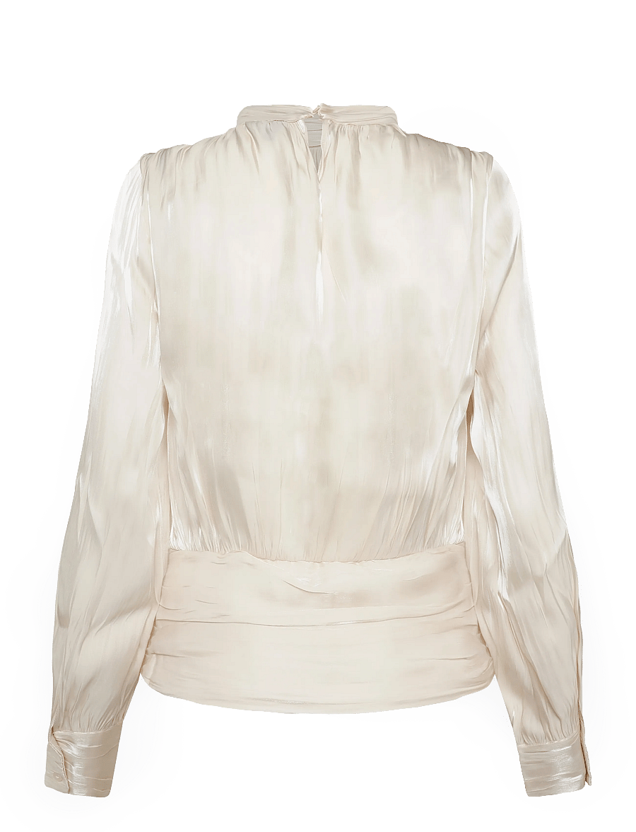 Vero Moda - VMPOLLY LS HIGH NECK TOP WVN - långärmade blusar - fog - 2