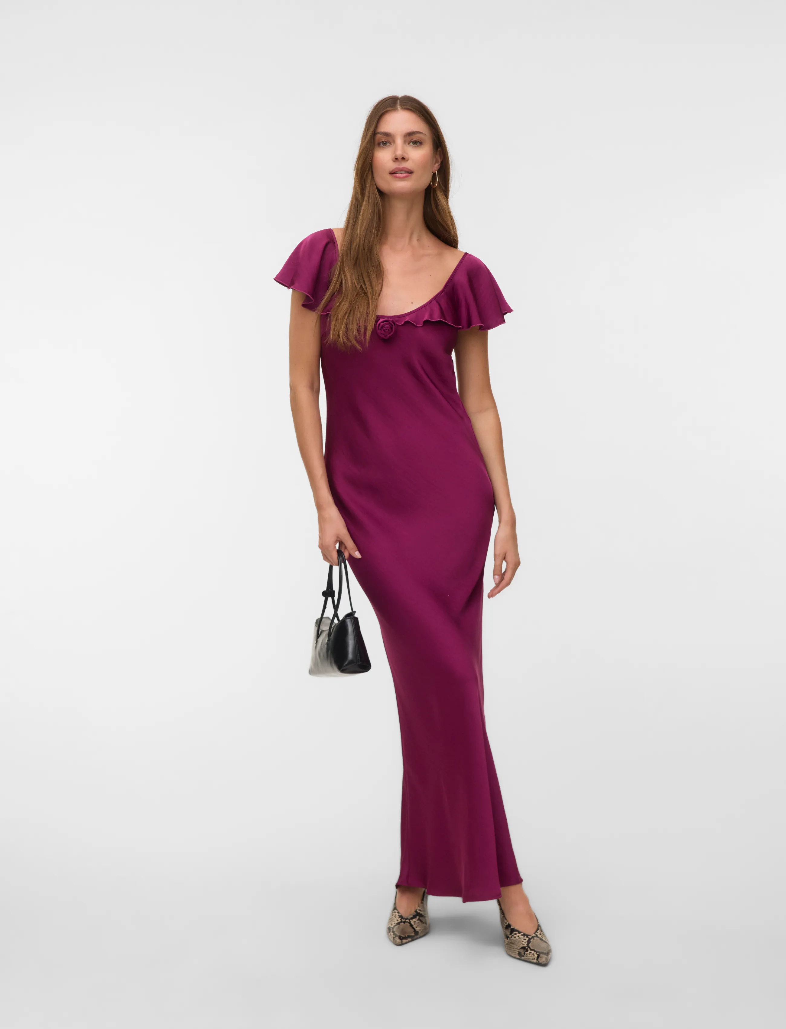 Vero Moda VMRITA CS ROSE MAXI DRESS WVN EXP - Modern femininity - PURPLE POTION / purple