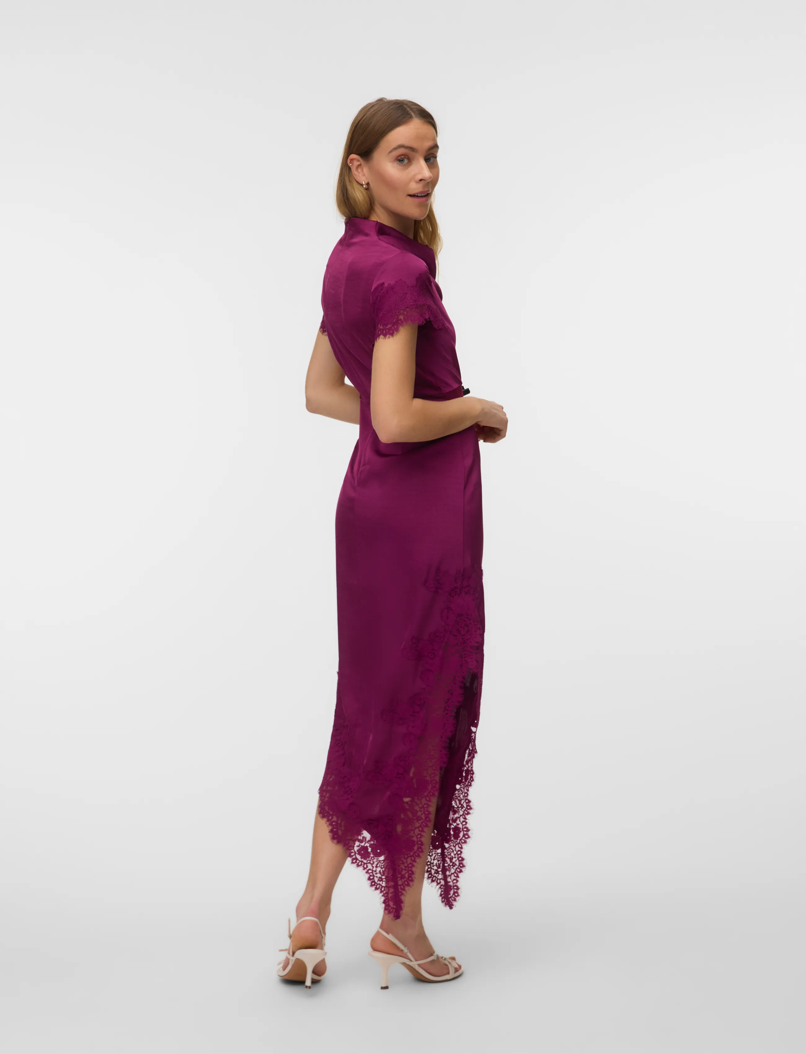 Vero Moda - VMRITA CS LACE MAXI DRESS WVN EXP - selskapskjoler - purple potion - 3