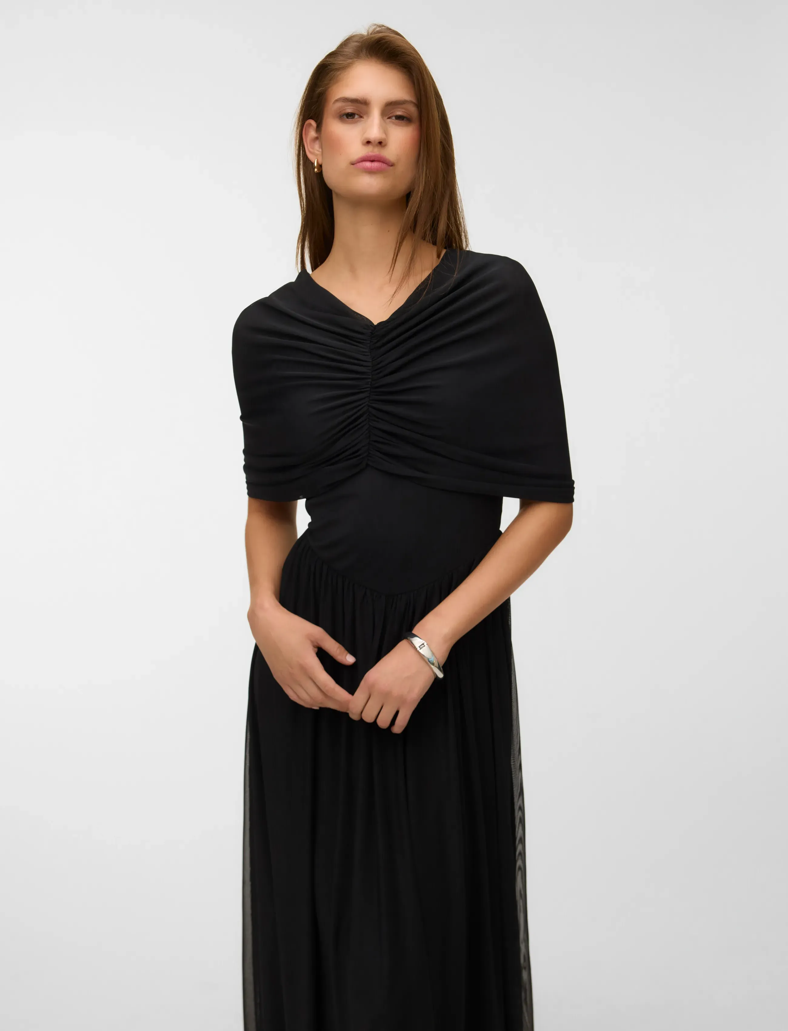Vero Moda - VMROSETTA CAPE DETAIL MAXI DRESS JRS EXP - festkjoler - black - 5