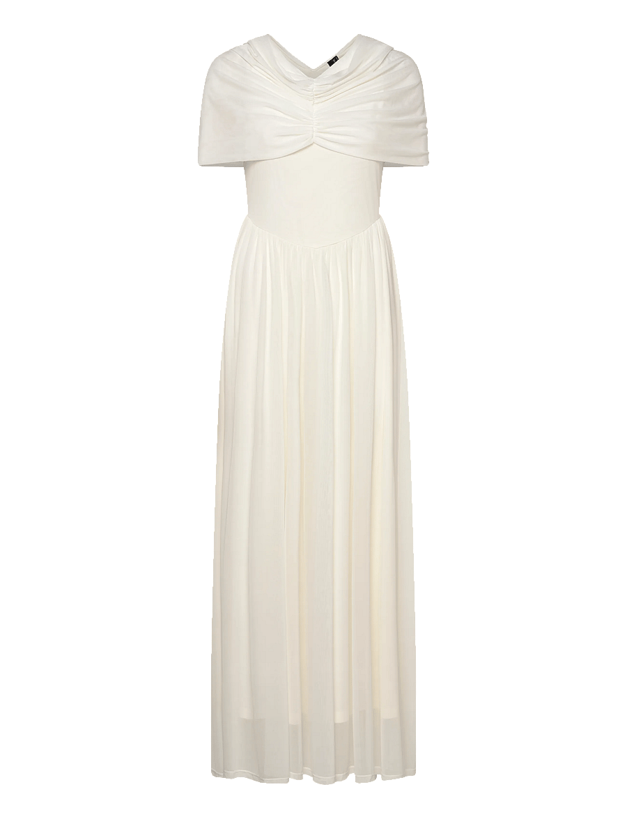Vero Moda - VMROSETTA CAPE DETAIL MAXI DRESS JRS EXP - festklänningar - cloud dancer - 1