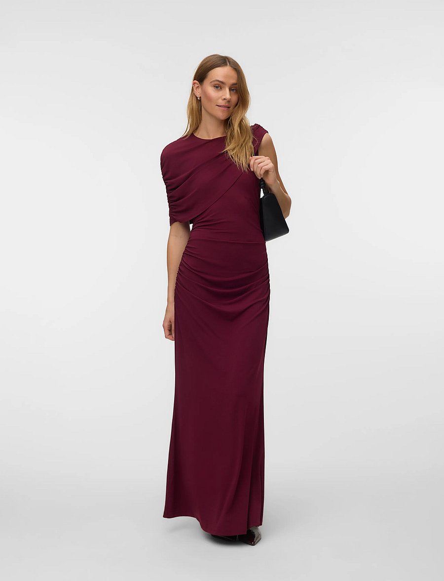 Vero Moda - VMKASSANDRA CAPE MAXI DRESS JRS EXP - maksimekot - windsor wine - 0