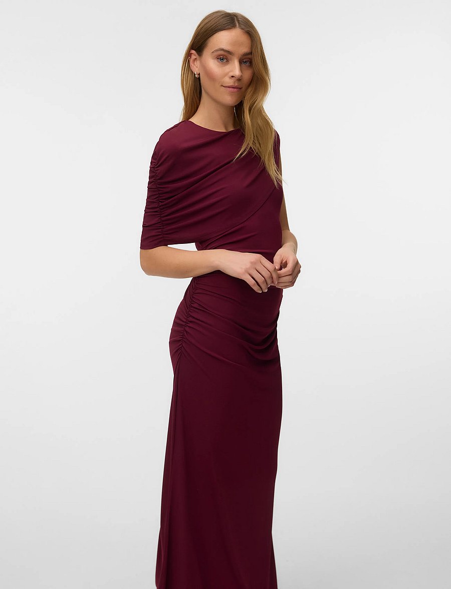 Vero Moda - VMKASSANDRA CAPE MAXI DRESS JRS EXP - maksimekot - windsor wine - 3