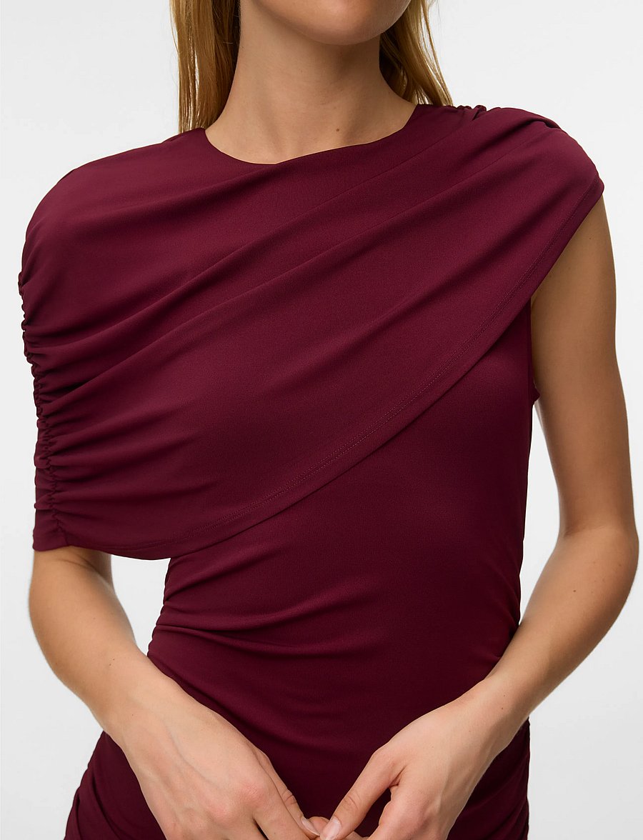 Vero Moda - VMKASSANDRA CAPE MAXI DRESS JRS EXP - maksimekot - windsor wine - 4