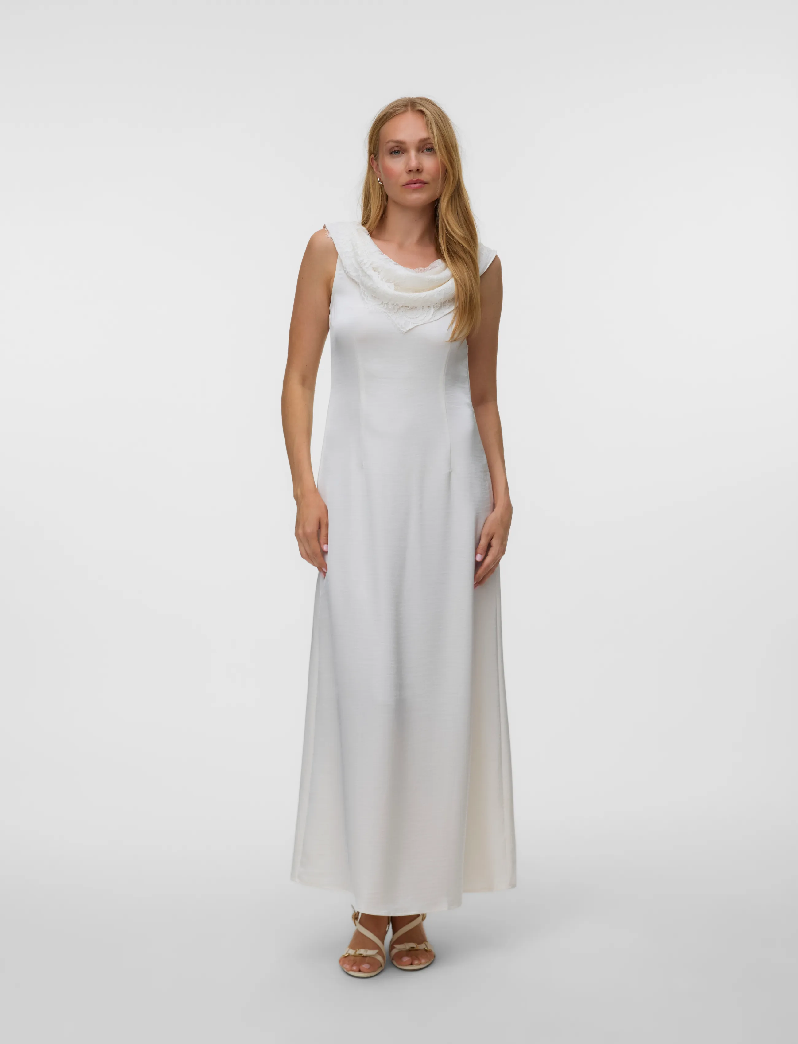 Vero Moda VMTIANA SL LACE ANKLE DRESS EXP - Fashion Trends - CLOUD DANCER / cream