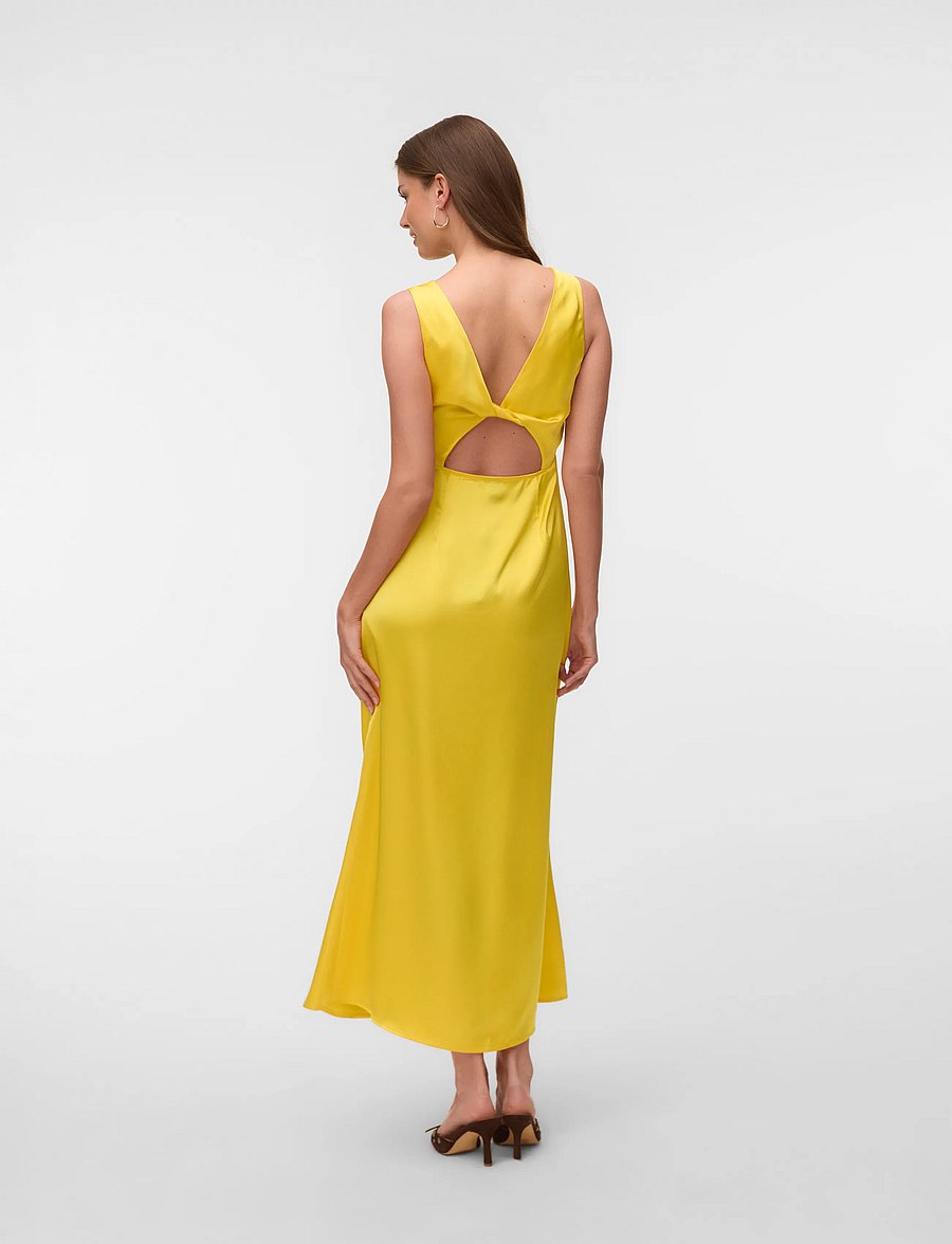 Vero Moda - VMGIANNA SL ANKLE DRESS EXP - schlupfkleider - minion yellow - 3