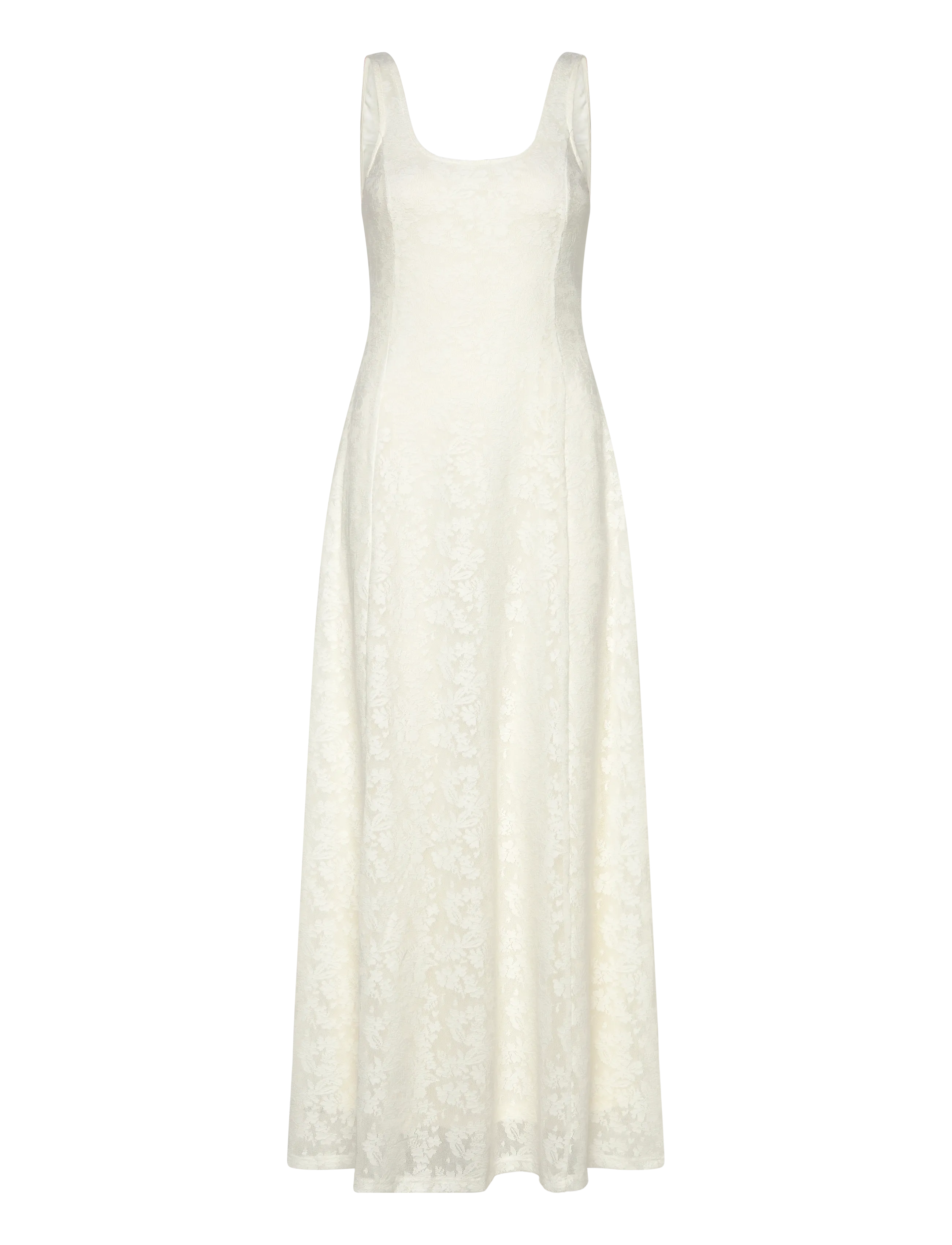 Vero Moda VMSALINA SL LACE ANKLE DRESS EXP - Lace Dresses - CLOUD DANCER / cream