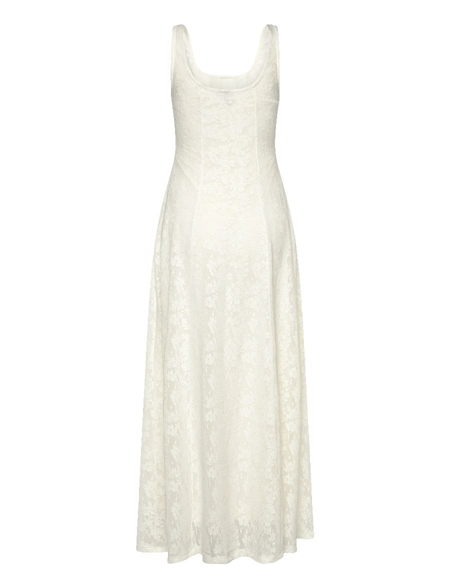 Vero Moda - VMSALINA SL LACE ANKLE DRESS EXP - kanten jurken - cloud dancer - 1