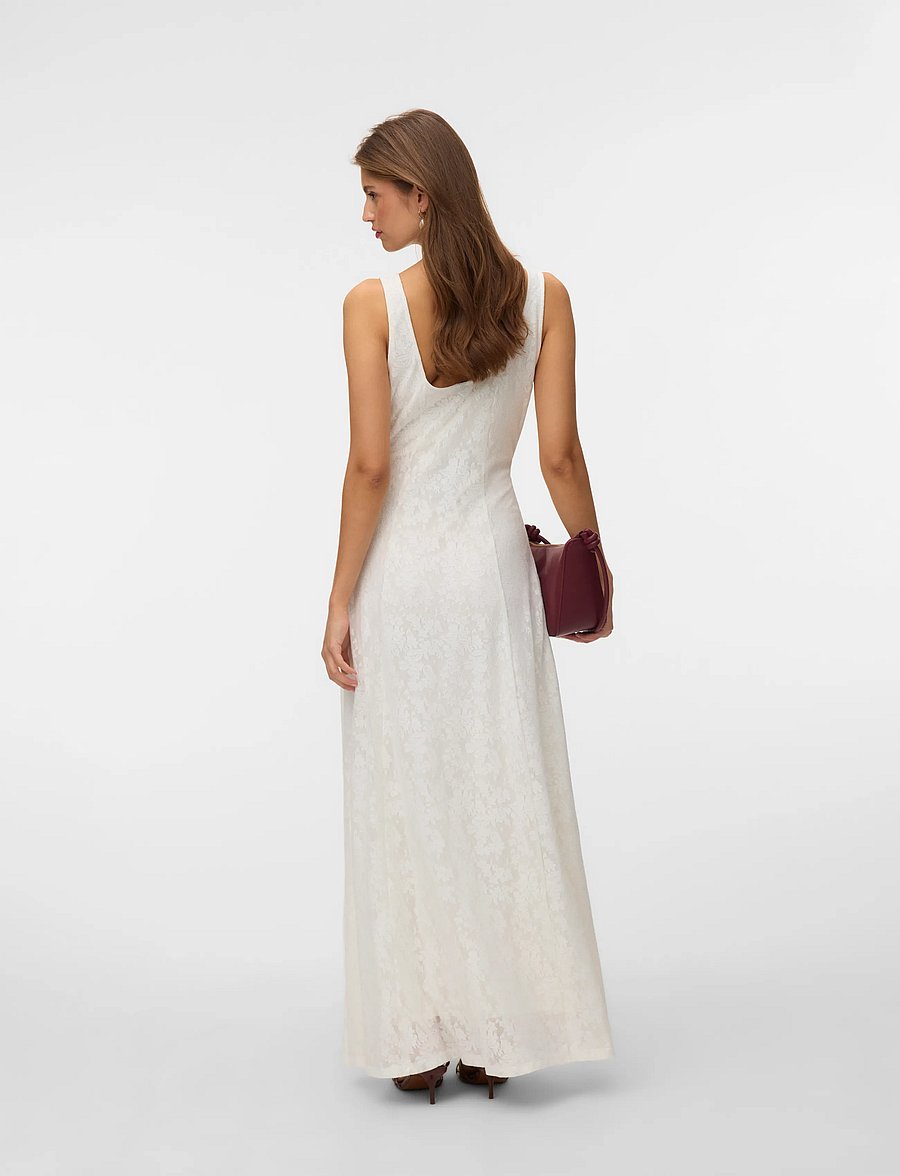 Vero Moda - VMSALINA SL LACE ANKLE DRESS EXP - spetsklänningar - cloud dancer - 3