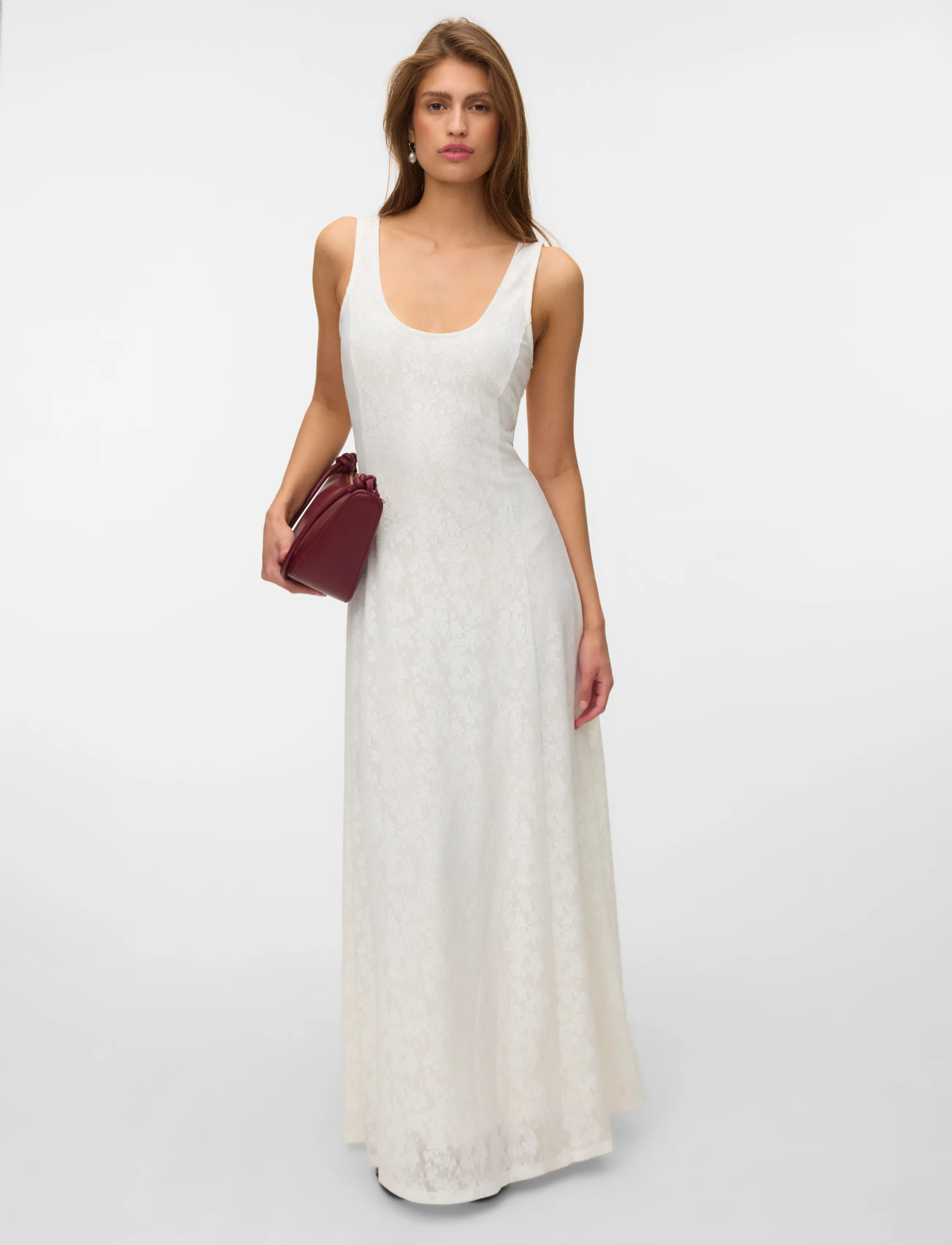 Vero Moda - VMSALINA SL LACE ANKLE DRESS EXP - lace dresses - cloud dancer - 4