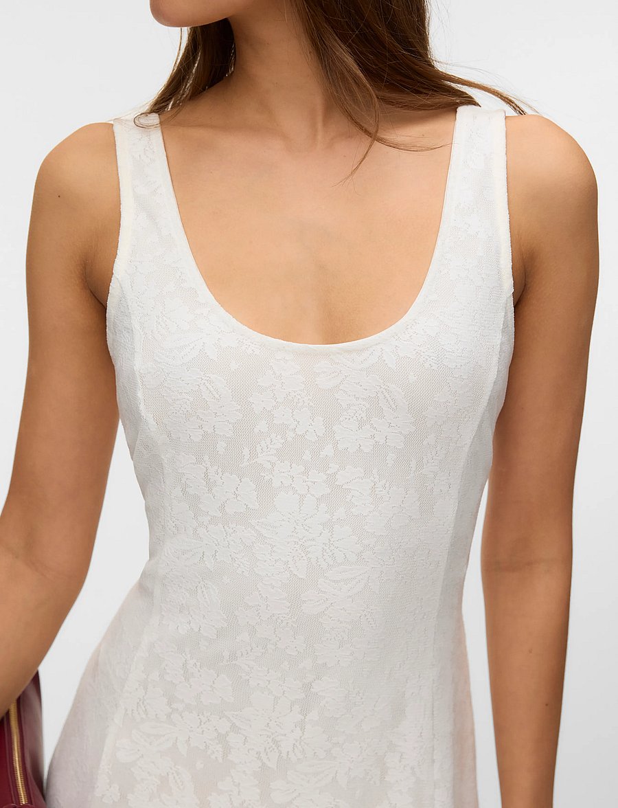 Vero Moda - VMSALINA SL LACE ANKLE DRESS EXP - spetsklänningar - cloud dancer - 5