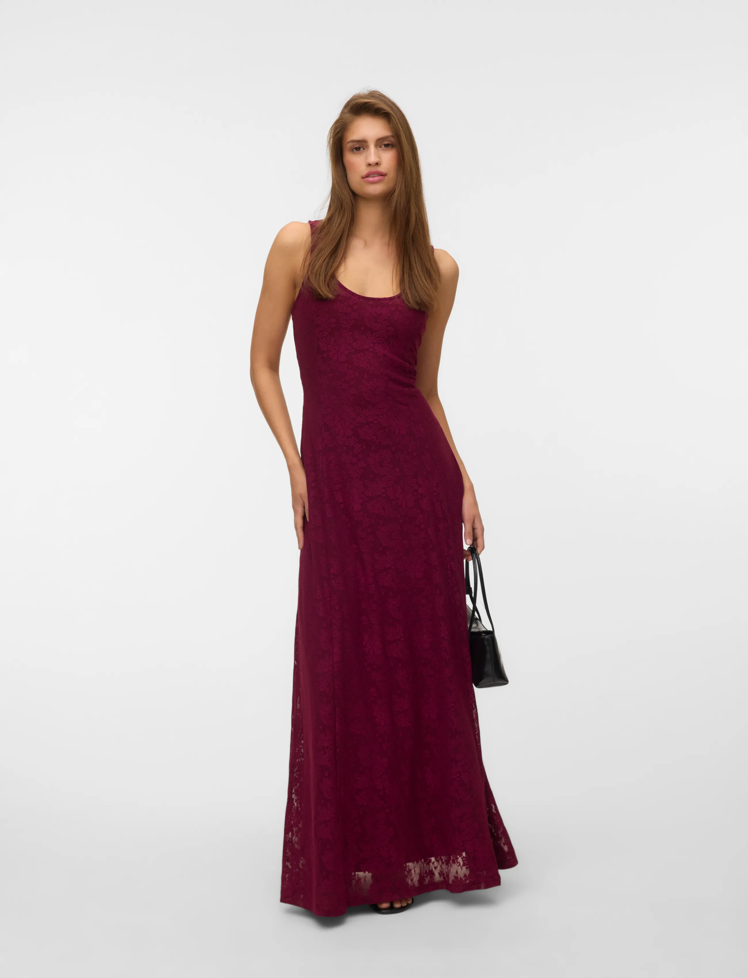 Vero Moda Vmsalina Sl Lace Ankle Dress Exp, S, Purple, Kjoler > Maxikjole, Dame