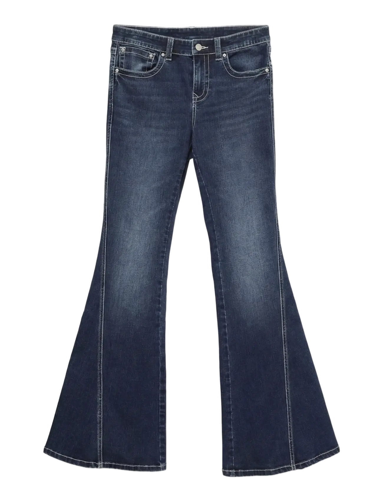 Vero Moda VMSUZIE MR TWISTED SEAM DNM JNS LI3186 - Flared jeans - DARK BLUE DENIM / navy