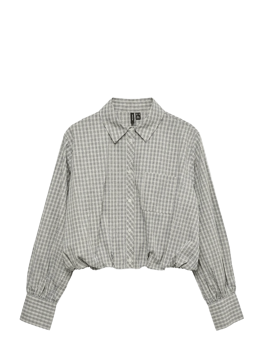 Vero Moda - VMMOND LS CHECK SHIRT WVN RET - langærmede skjorter - oatmeal - 0