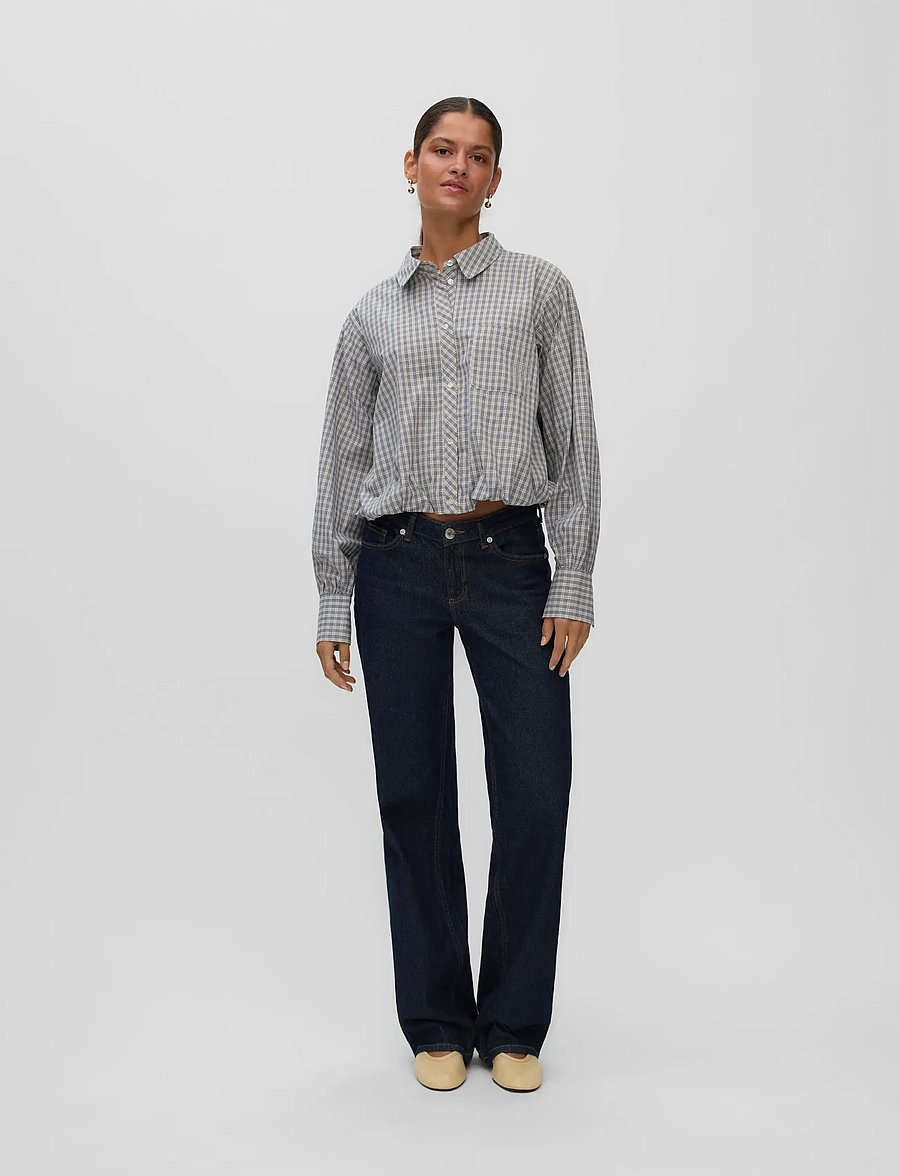 Vero Moda - VMMOND LS CHECK SHIRT WVN RET - langärmlige hemden - oatmeal - 0