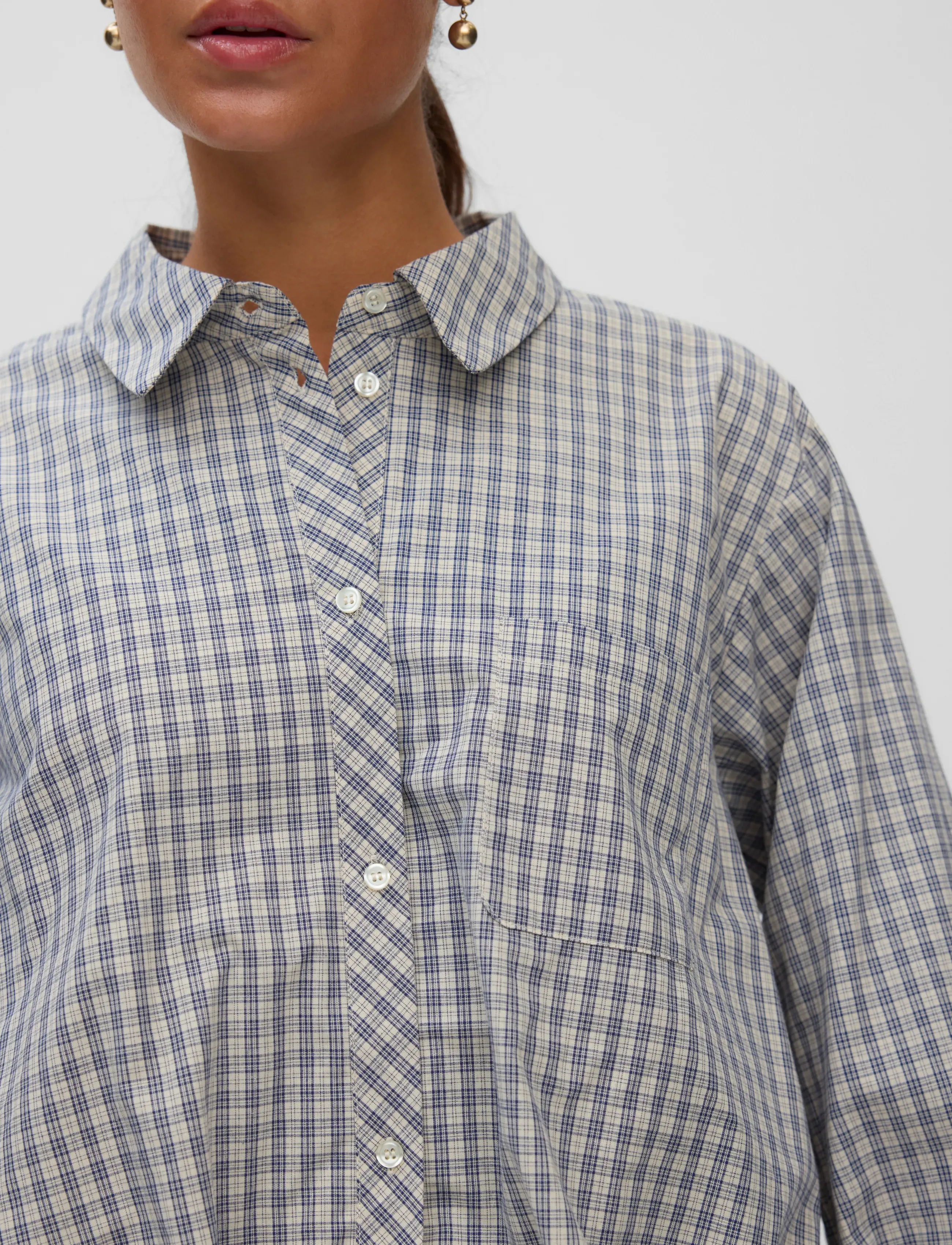 Vero Moda - VMMOND LS CHECK SHIRT WVN RET - koszule z długimi rękawami - oatmeal - 3