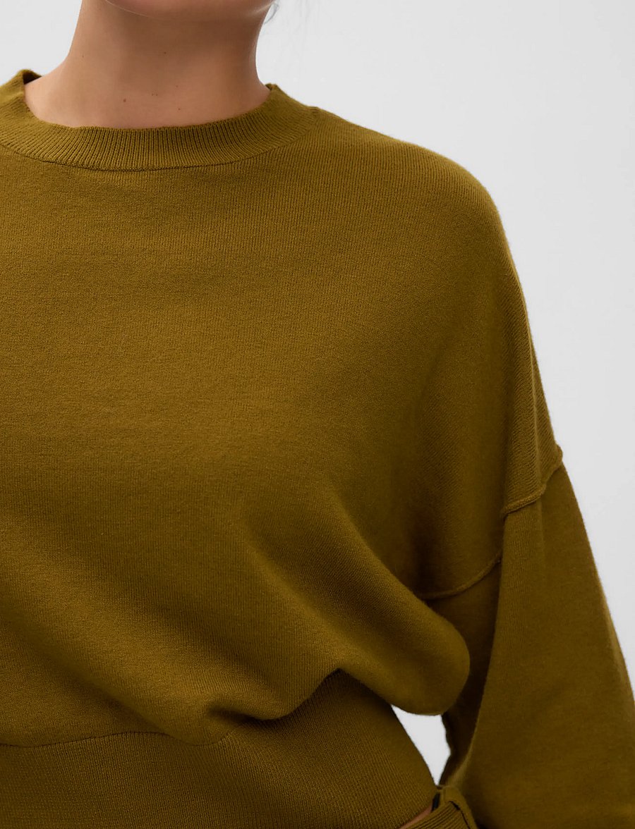Vero Moda - VMJANE LS O-NECK PIPING PULLOVER TS - kampsunid - fir green - 5