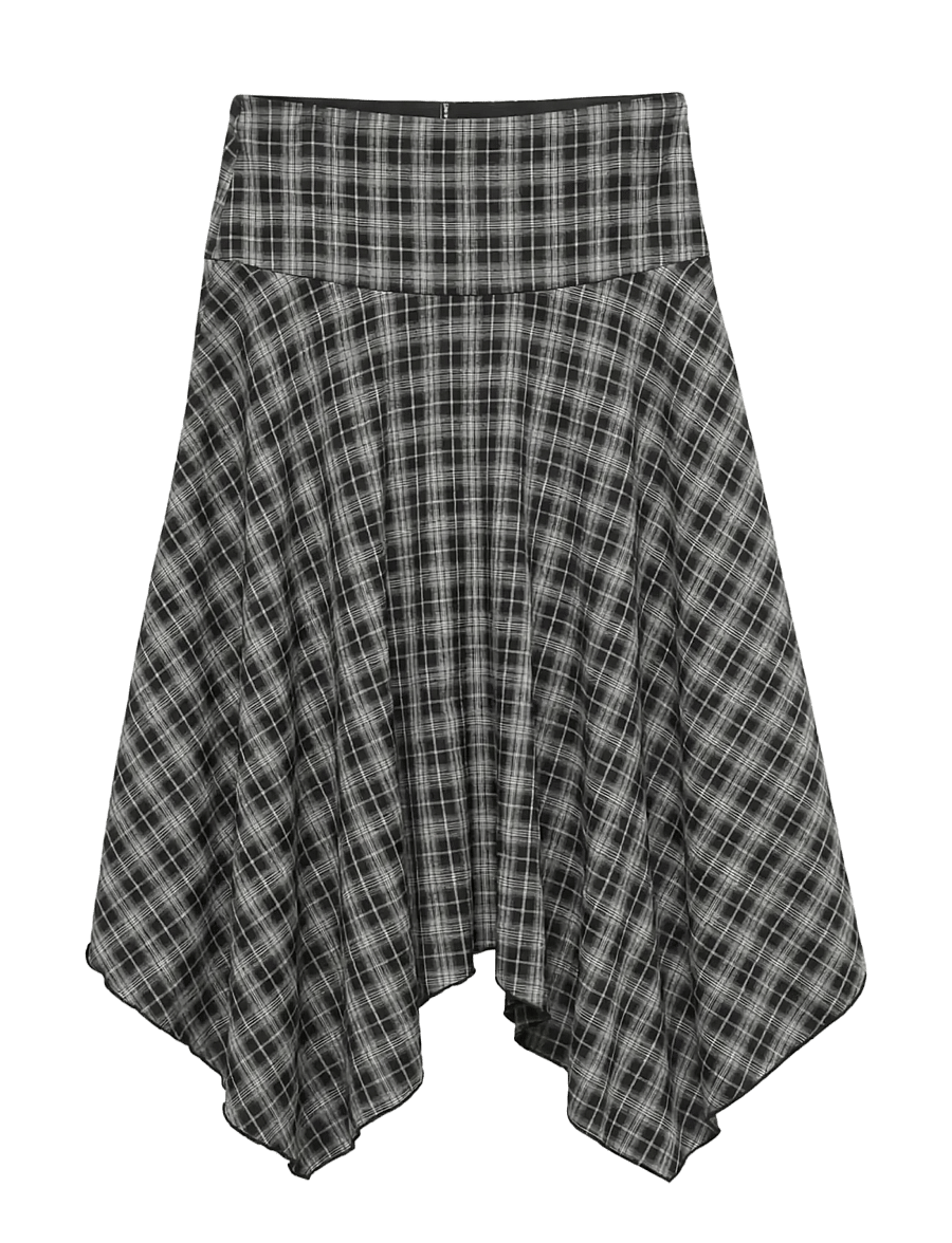 Vero Moda - VMLUCKY ASSYMETRIC SKIRT WVN RET - midi-röcke - black - 1