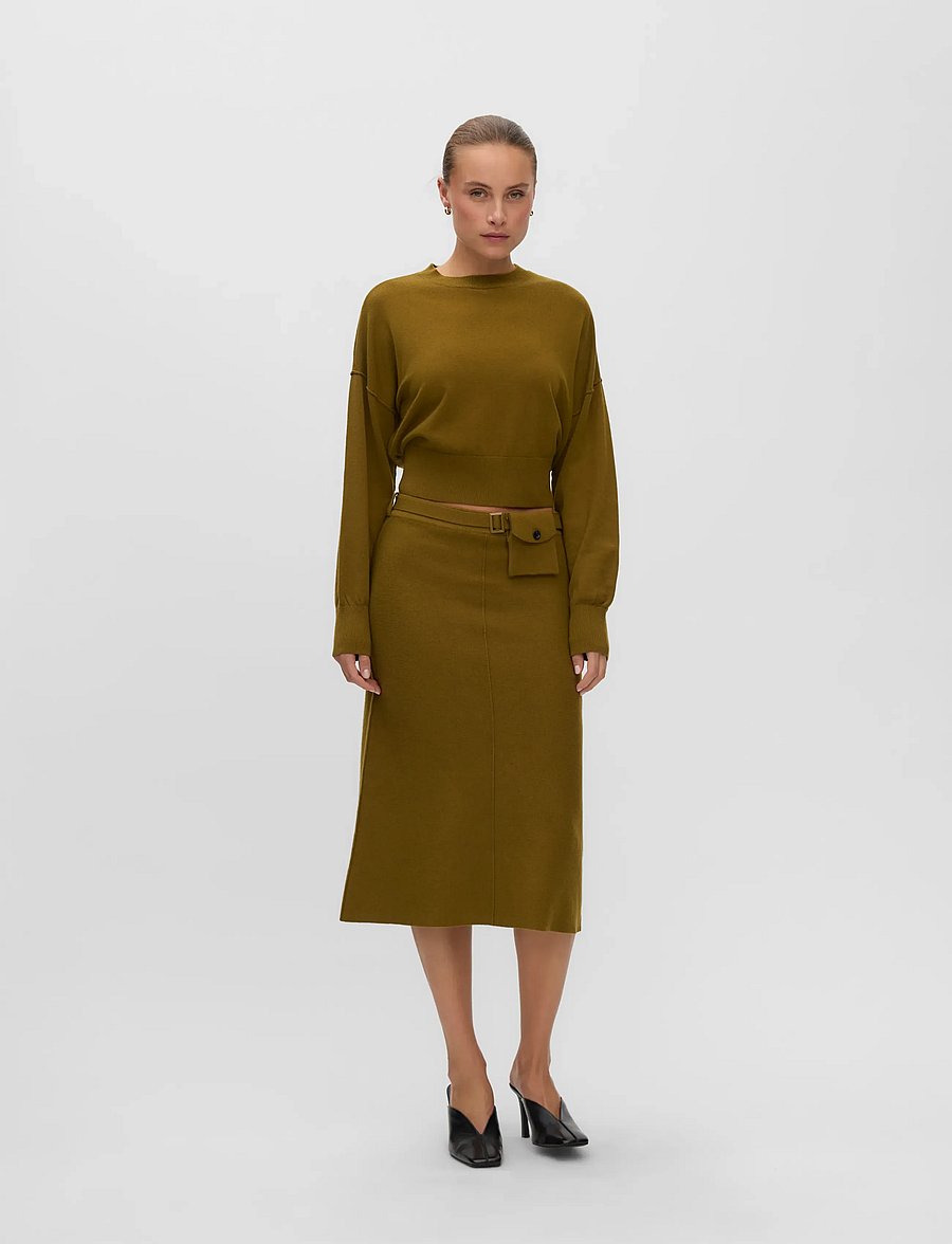 Vero Moda - VMJANE NW POCKET CALF SKIRT TS - kootud seelikud - fir green - 0