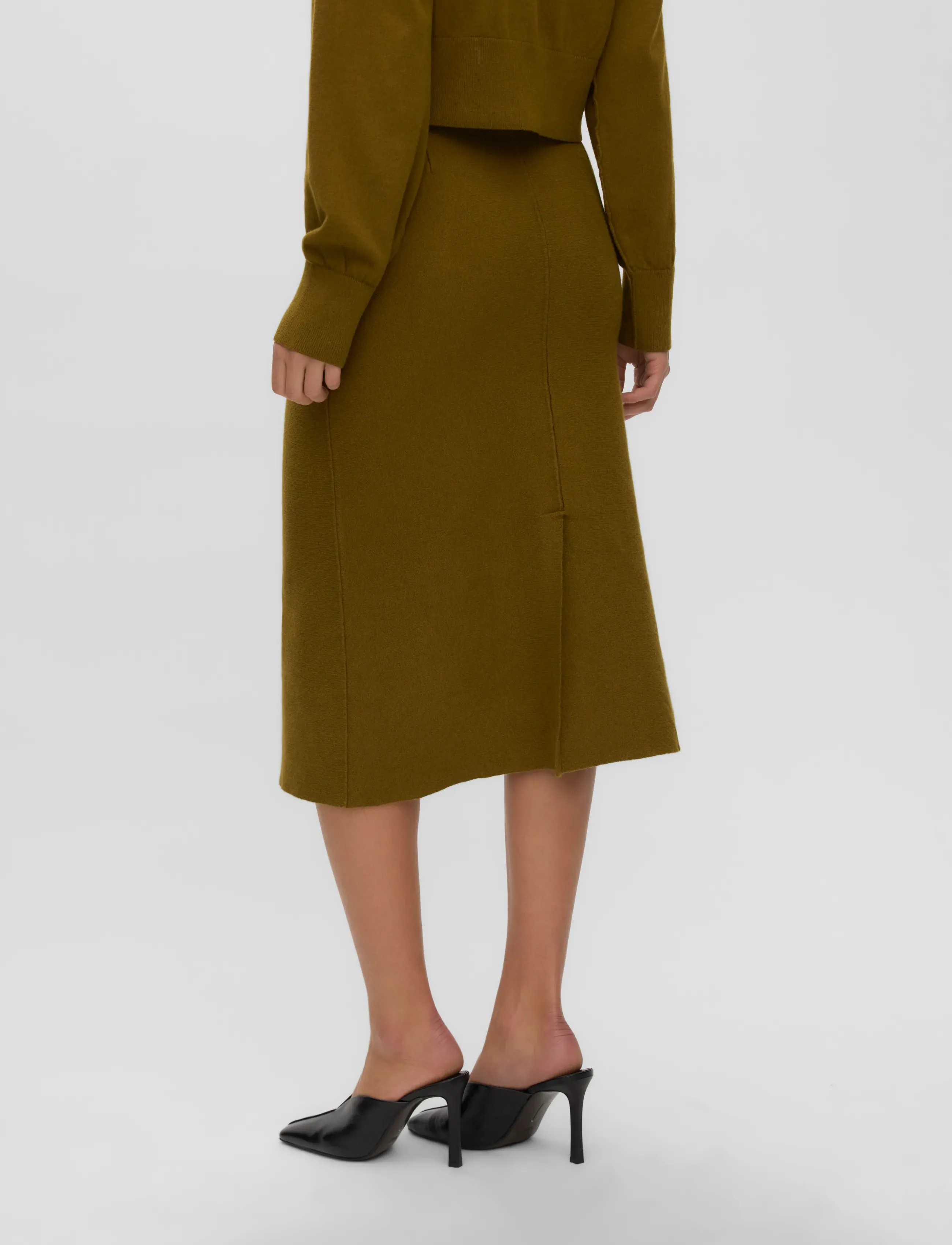 Vero Moda - VMJANE NW POCKET CALF SKIRT TS - knitted skirts - fir green - 3