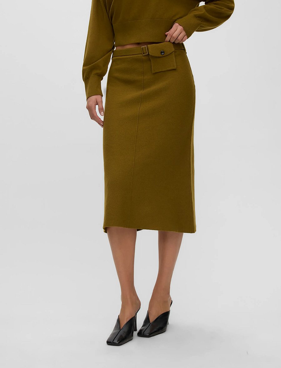 Vero Moda - VMJANE NW POCKET CALF SKIRT TS - kootud seelikud - fir green - 4