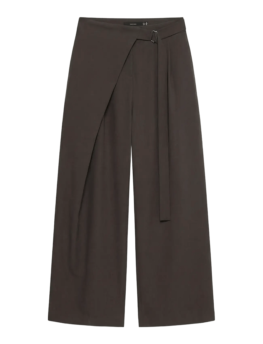 Vero Moda - VMSCARLETT MW WIDE WRAP PANT RET - anzugshosen - chocolate torte - 0