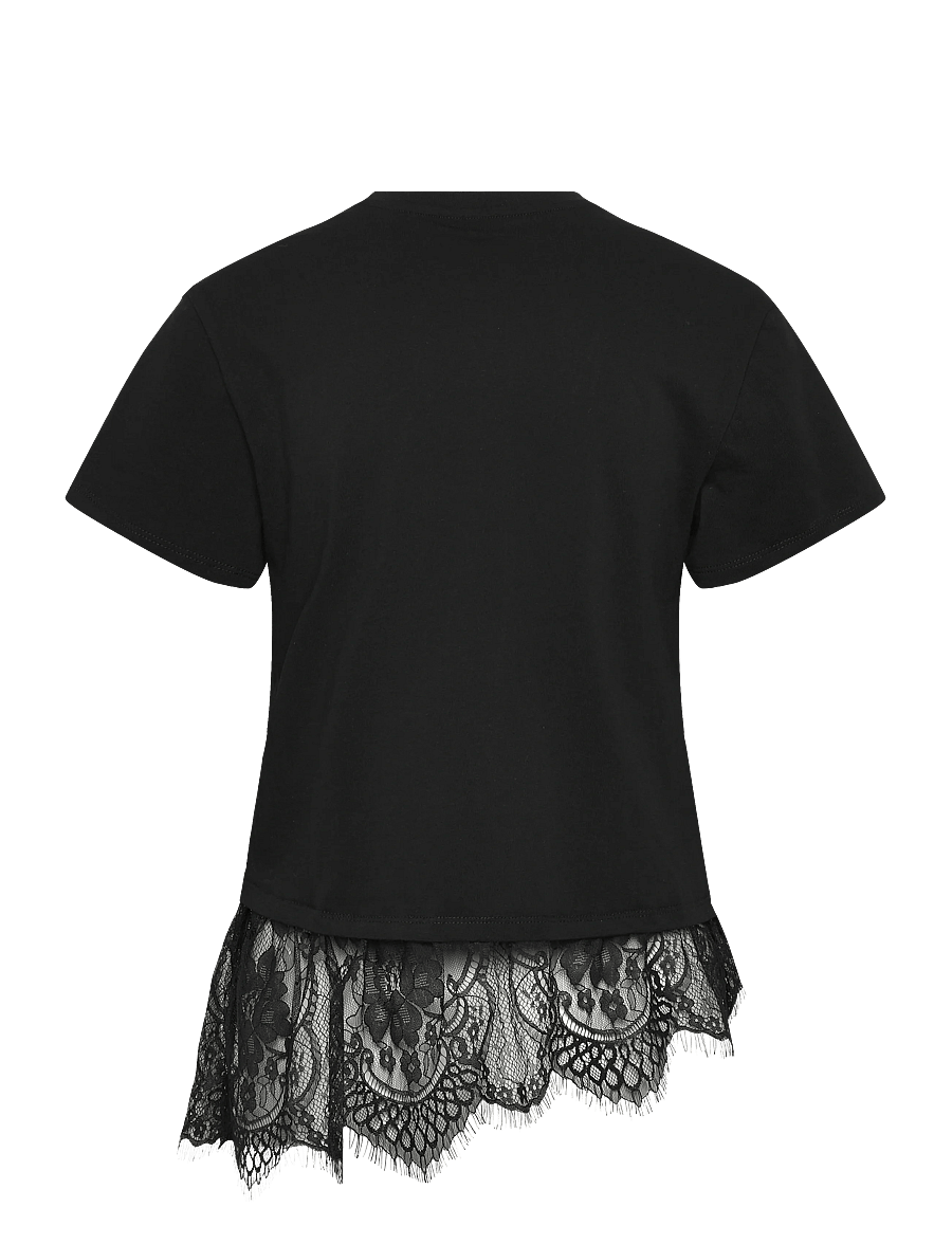 Vero Moda - VMBRIT SS O-NECK LACE T-SHIRT JRS EXP - t-shirts - black - 1