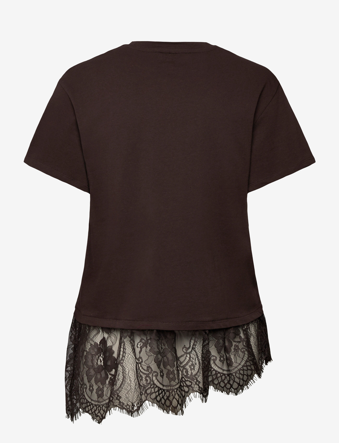Vero Moda - VMBRIT SS O-NECK LACE T-SHIRT JRS EXP - t-shirty - chocolate torte - 1
