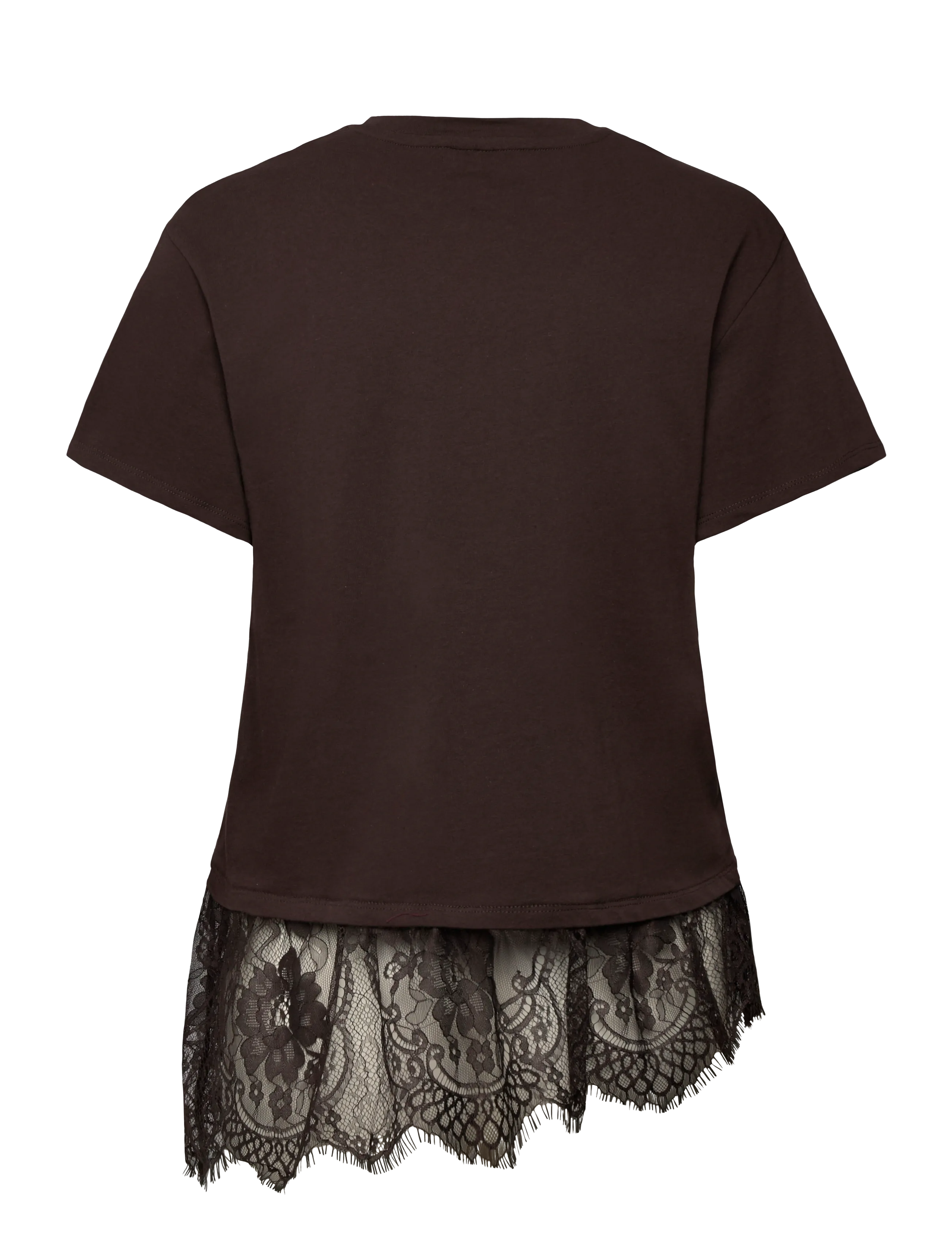 Vero Moda - VMBRIT SS O-NECK LACE T-SHIRT JRS EXP - t-shirts - chocolate torte - 1