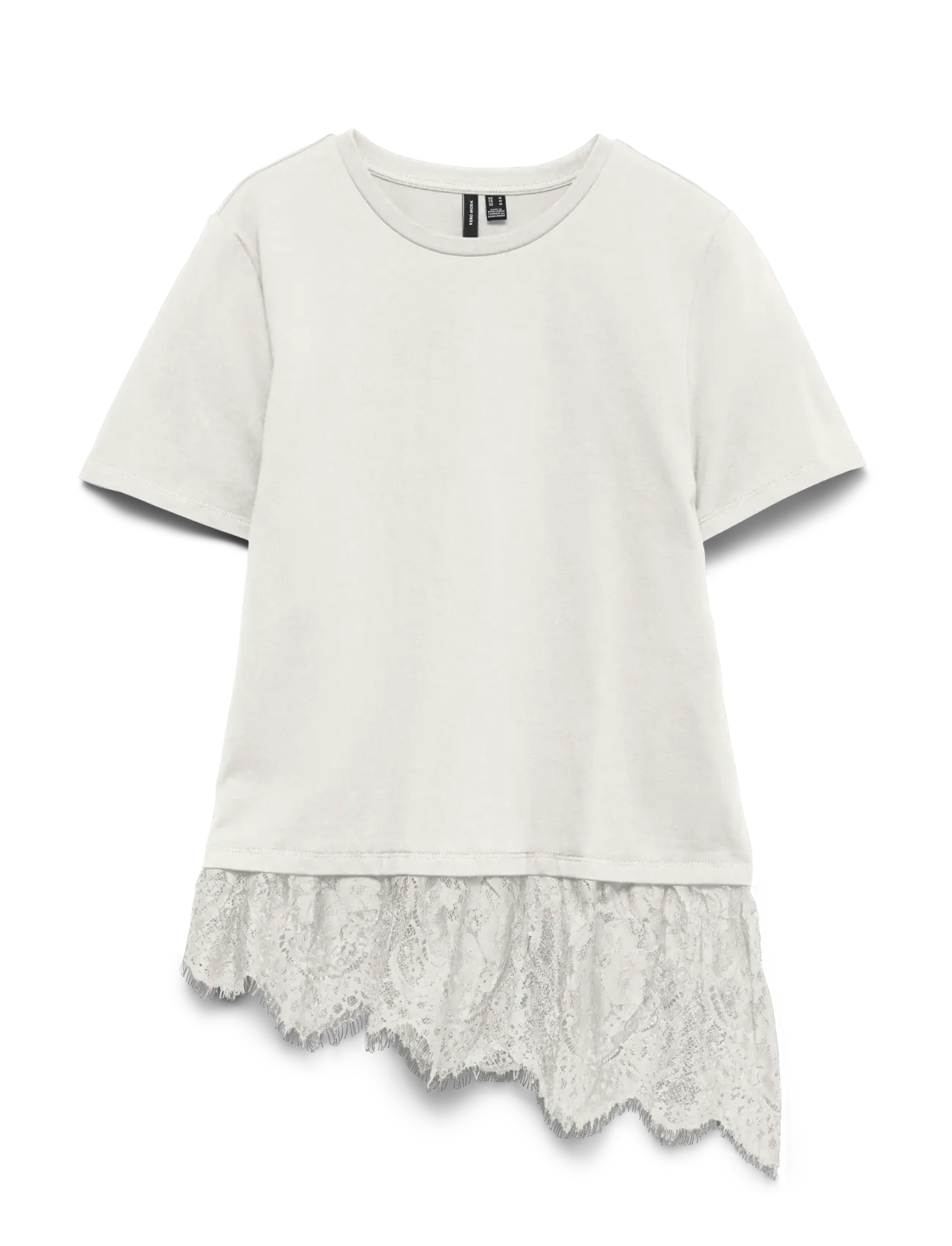 Vero Moda VMBRIT SS O-NECK LACE T-SHIRT JRS EXP - New arrivals - SNOW WHITE / white