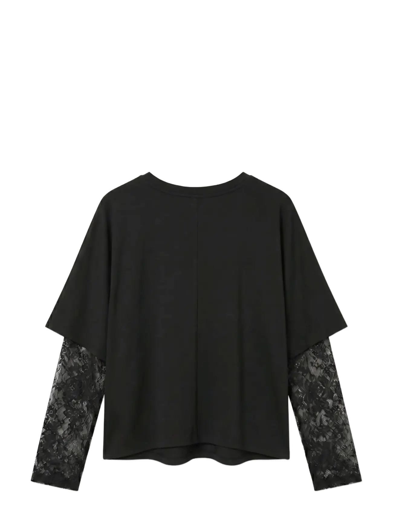 Vero Moda - VMCUBE LS O-NECK LACE TOP JRS LCS - langærmede toppe - black - 1