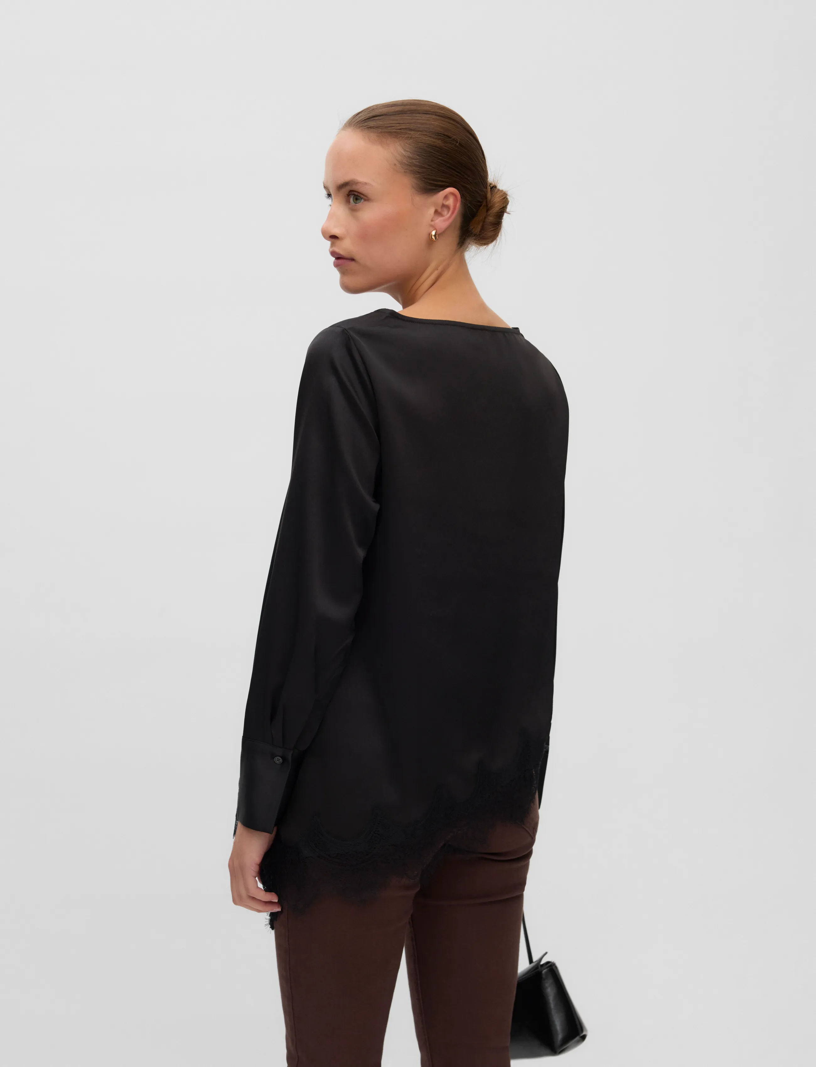 Vero Moda - VMJULIANNE LS LACE TOP WVN - langærmede bluser - black - 2