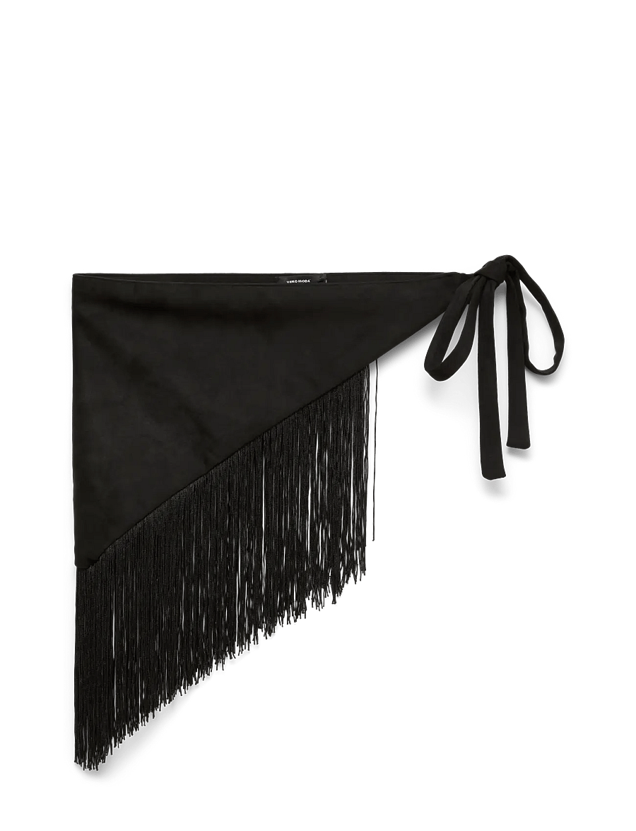 Vero Moda - VMGABRIELLA FRINGE TRIANGLE SCARF - sjalar - black - 0