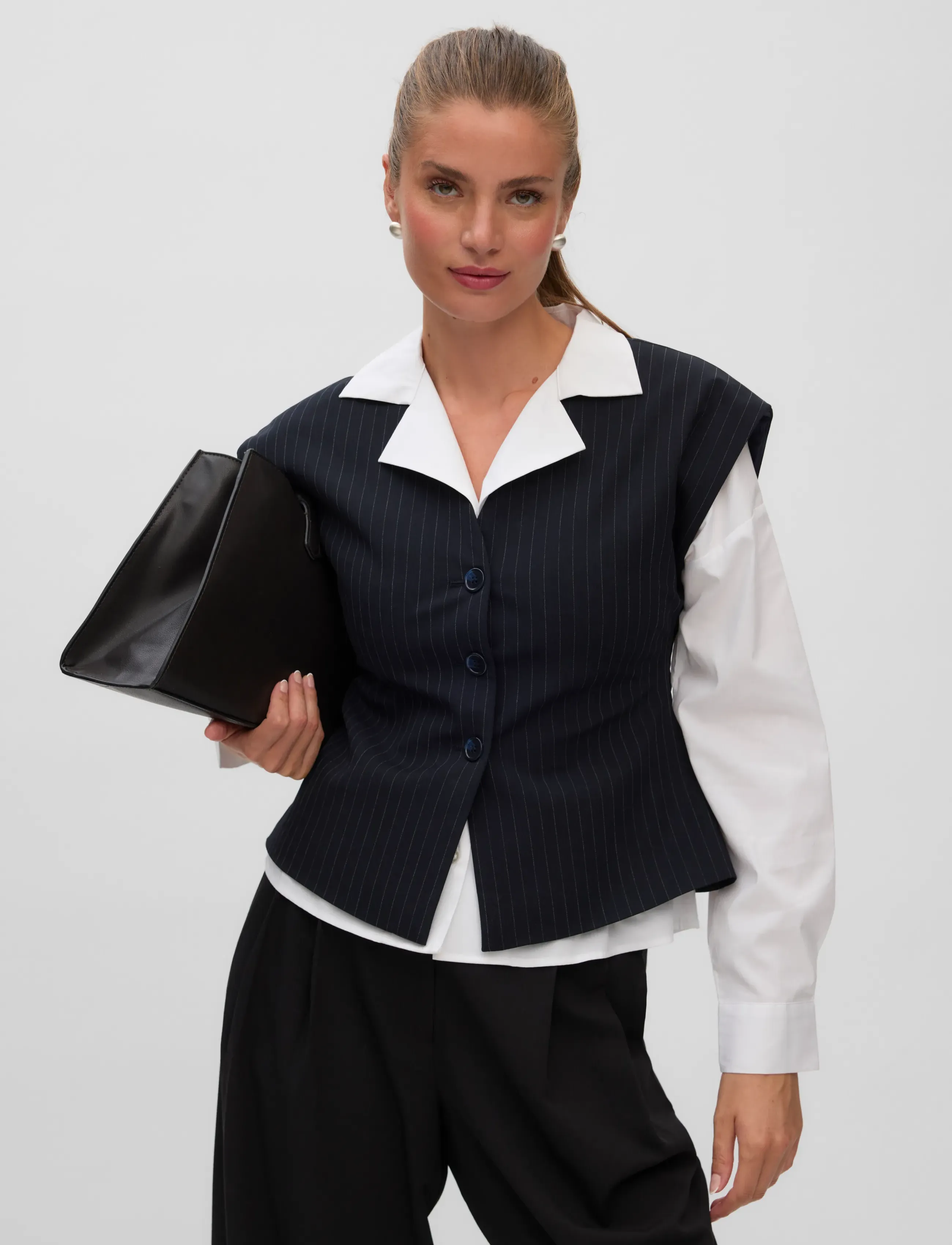 Vero Moda - VMALINA SL WAISTCOAT VIP - navy blazer - 4