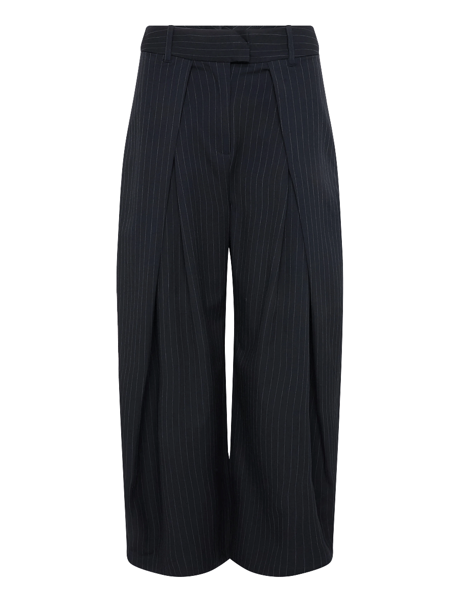 Vero Moda - VMALINA MW WIDE PLEATED PANT VIP - habitbukser - navy blazer - 0