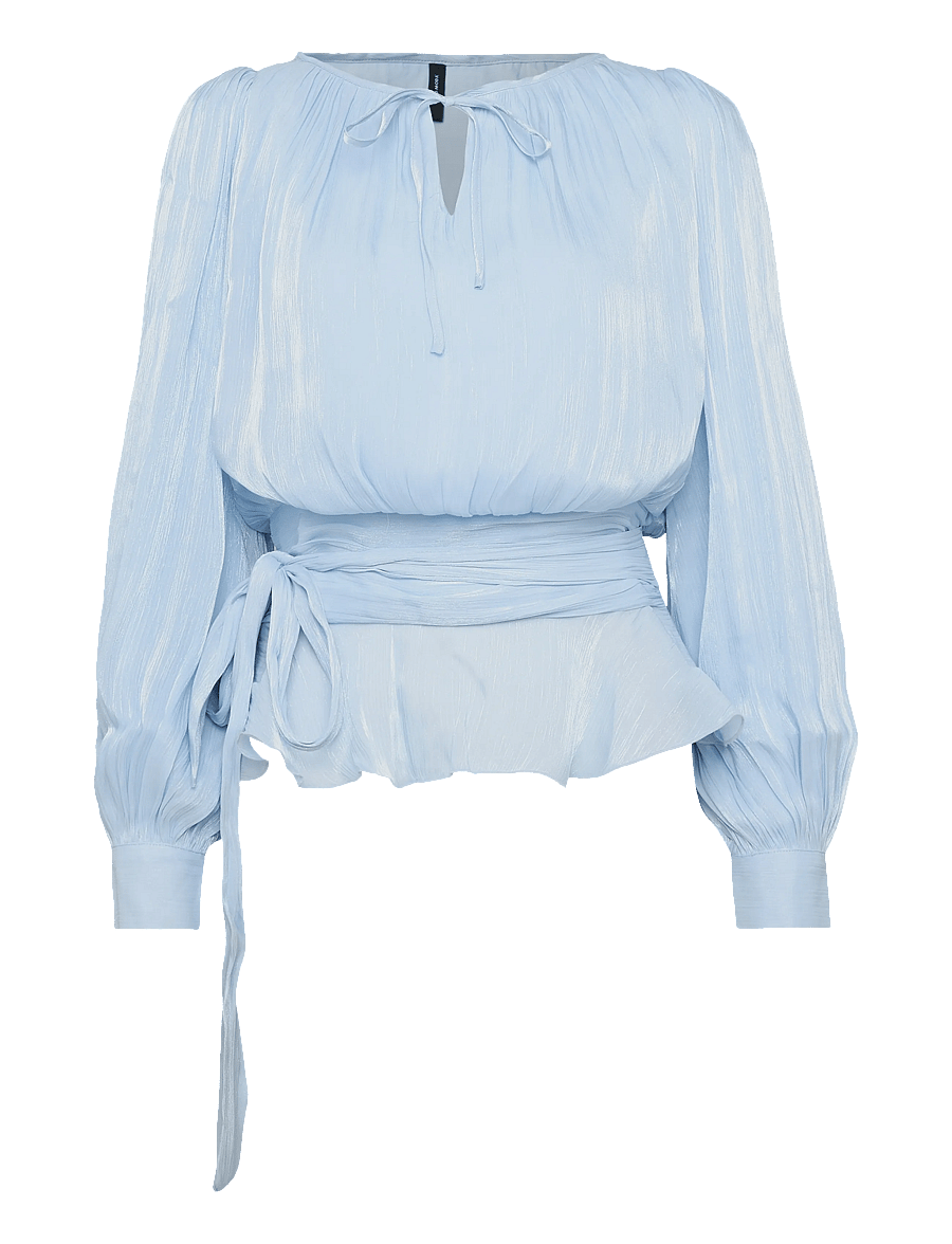 Vero Moda - VMELISA LS DETAIL TOP WVN EXP - långärmade blusar - cashmere blue - 1