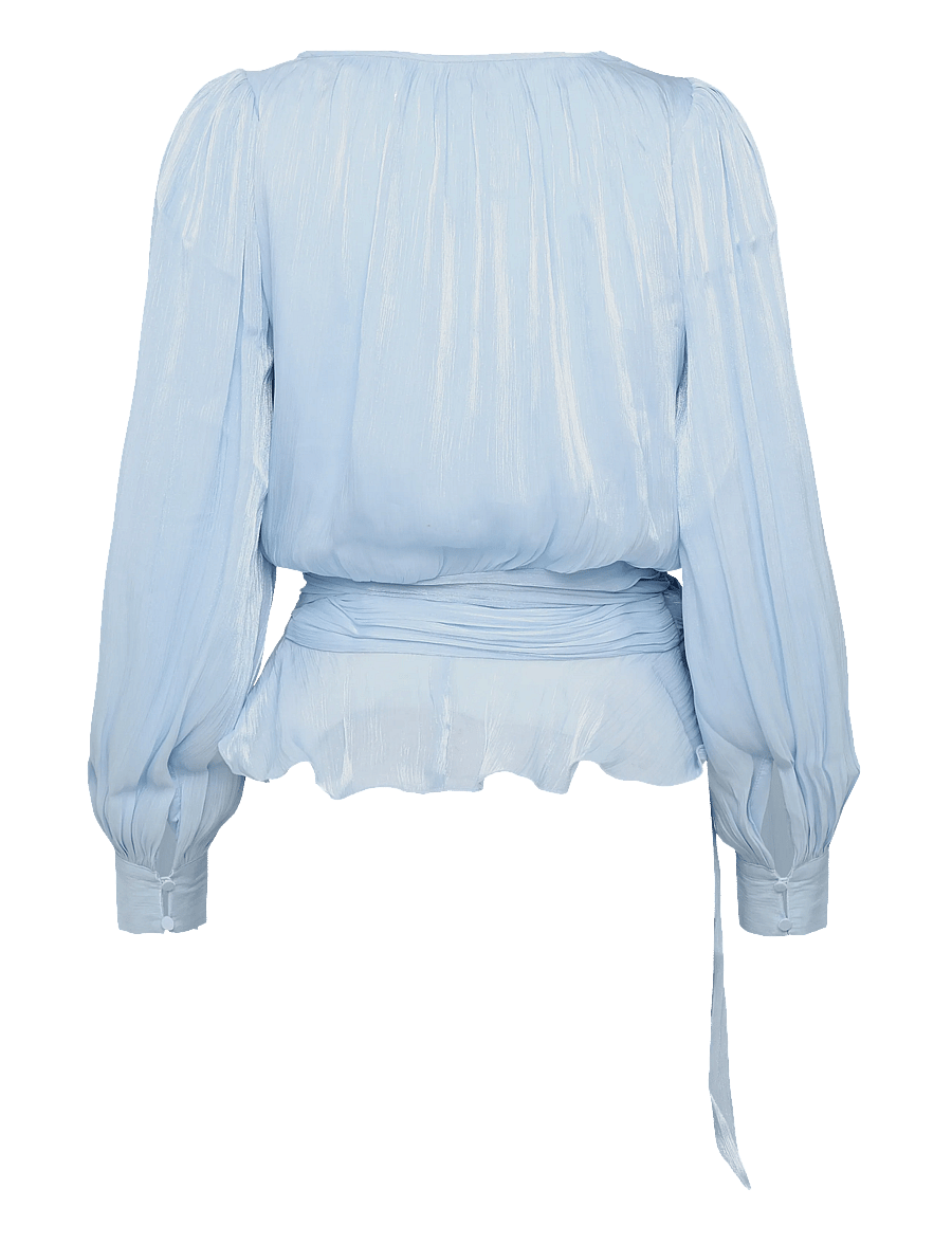 Vero Moda - VMELISA LS DETAIL TOP WVN EXP - långärmade blusar - cashmere blue - 2