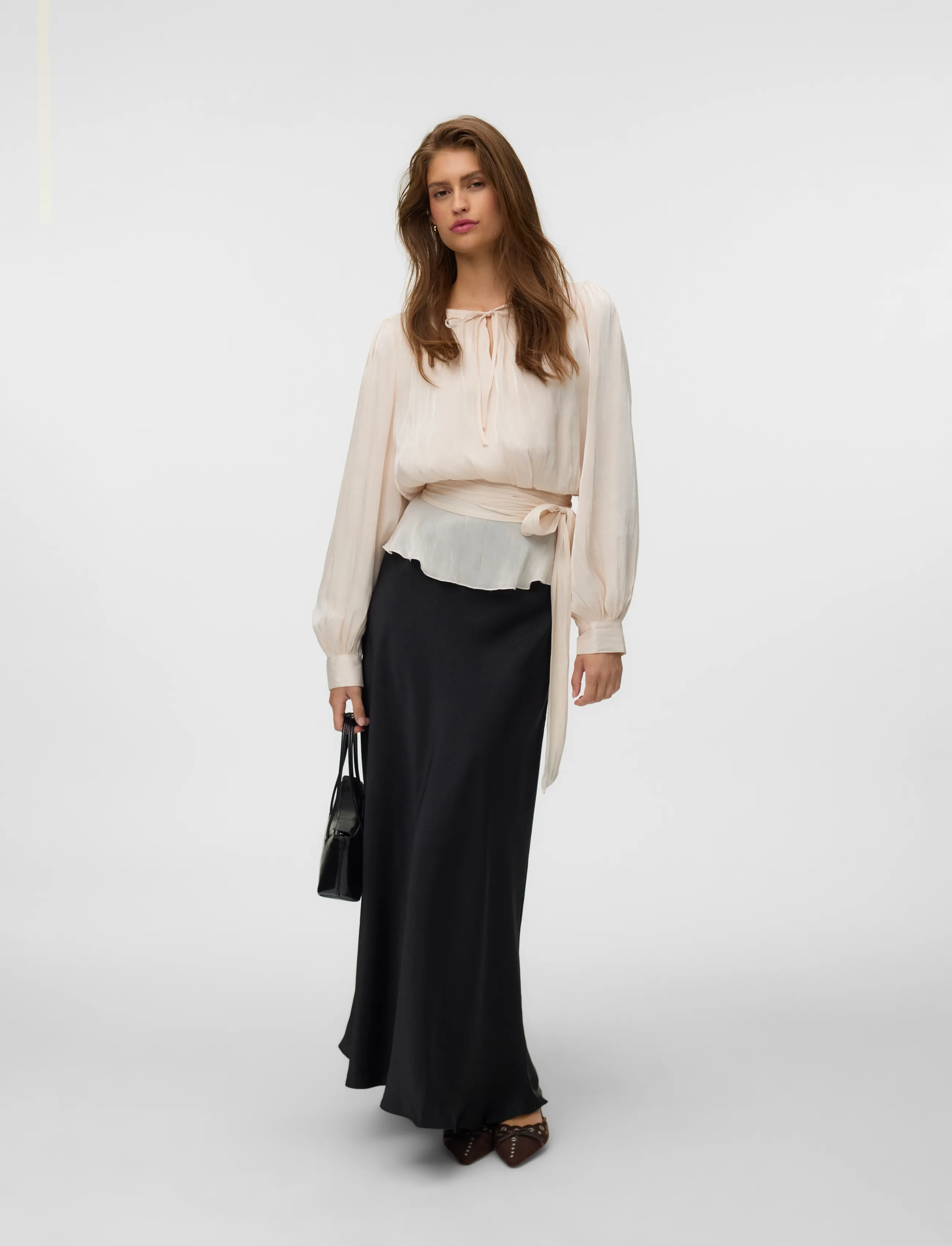 Vero Moda VMELISA LS DETAIL TOP WVN EXP - Blusar - WHITE SWAN / white
