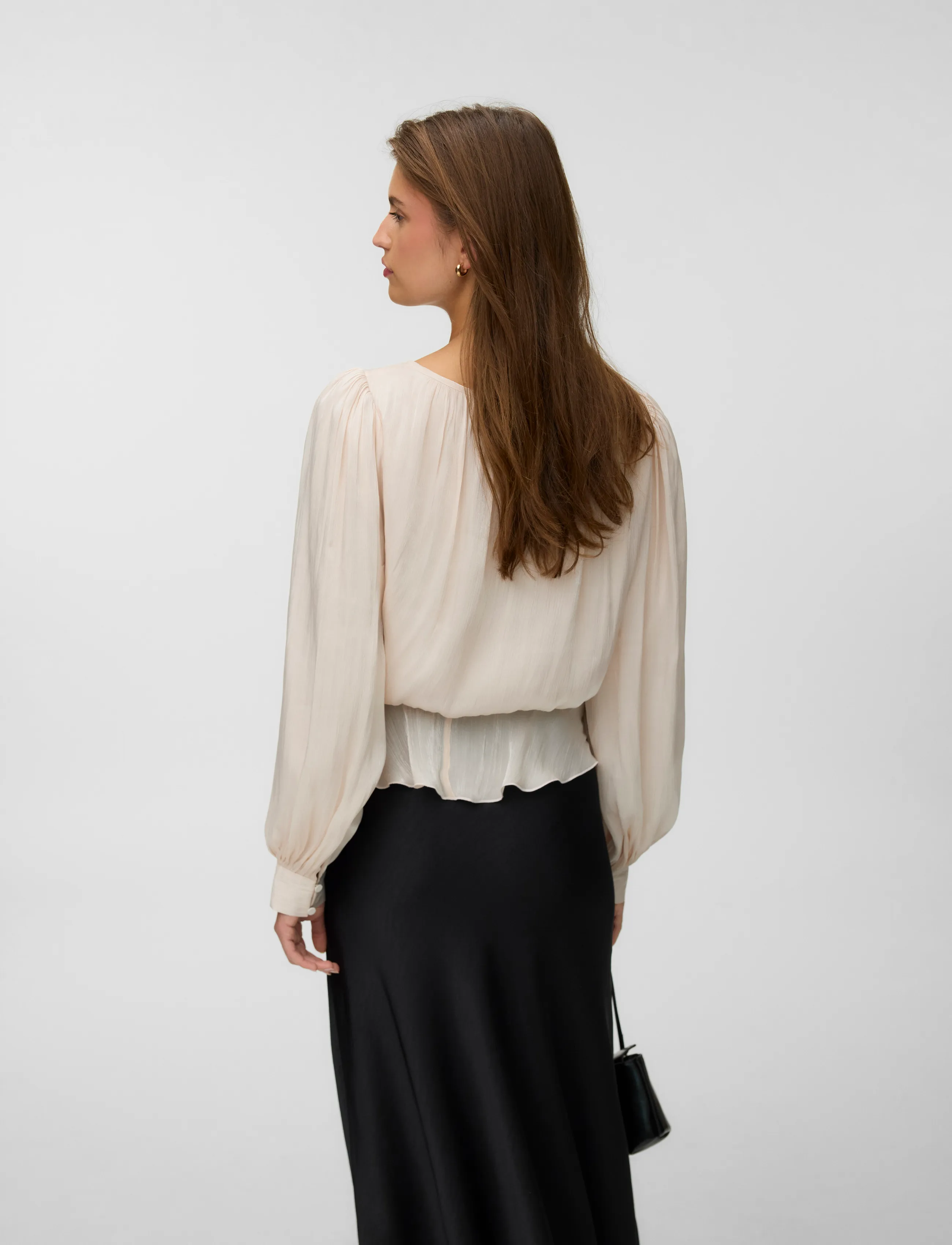 Vero Moda - VMELISA LS DETAIL TOP WVN EXP - långärmade blusar - white swan - 2