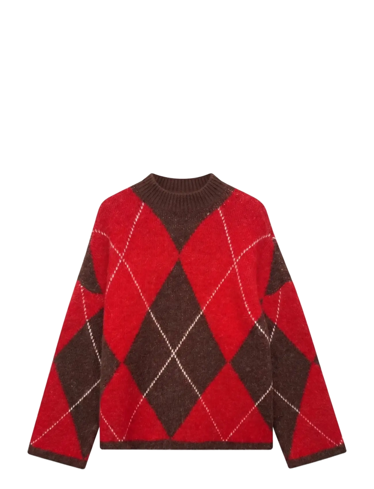 Vero Moda VMHASEL LS HIGHNECK ARGYLE PULLOVER TS - Vero Moda - CHOCOLATE TORTE / brown