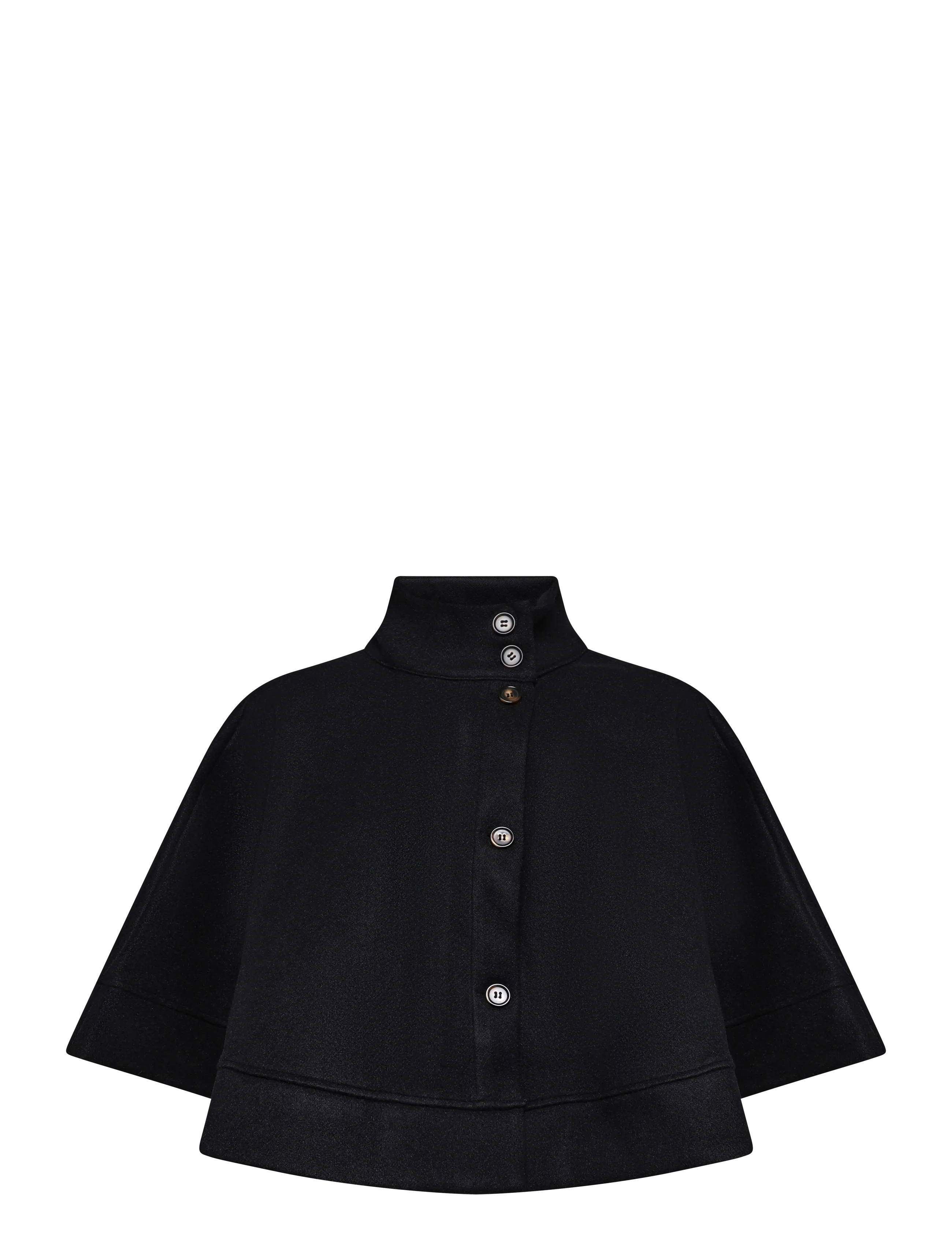 Vero Moda VMKLEO HIGHNECK BUTTON CAPE JRS ZLD - Tänavastiil - BLACK / black