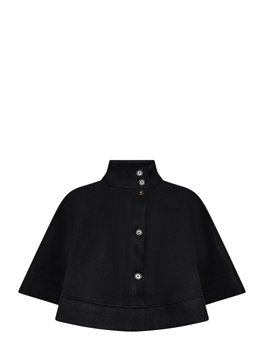 Vero Moda - VMKLEO HIGHNECK BUTTON CAPE JRS ZLD - Õhukesed jakid - black - 0