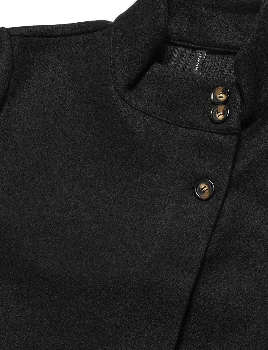 Vero Moda - VMKLEO LS HIGHNCK BUTTON CARDI. JRS ZLD - mantlid - black - 2