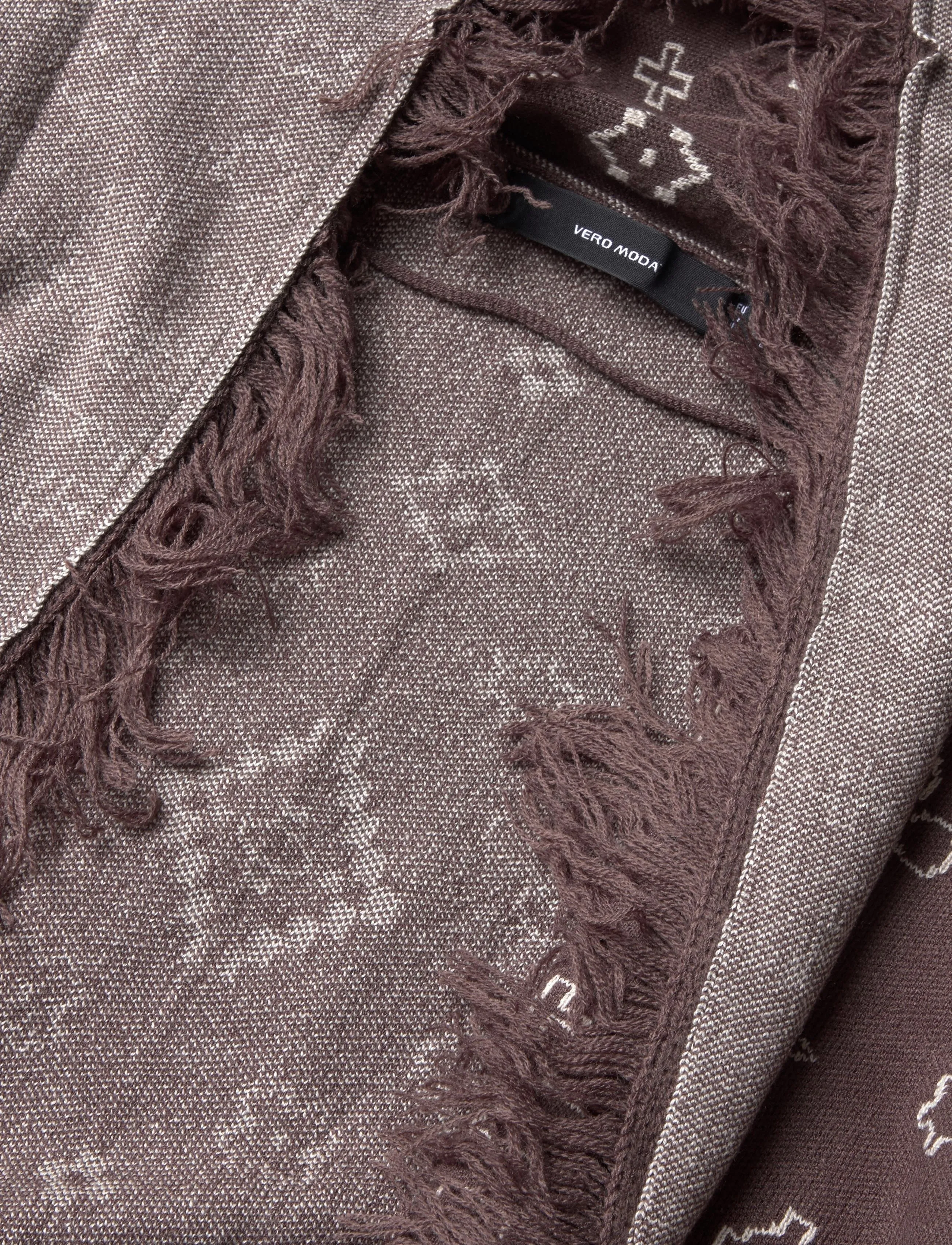 Vero Moda - VMSCARLETT LS TASSEL JACQUARD CARDI LCS - cardigans - chocolate martini - 2