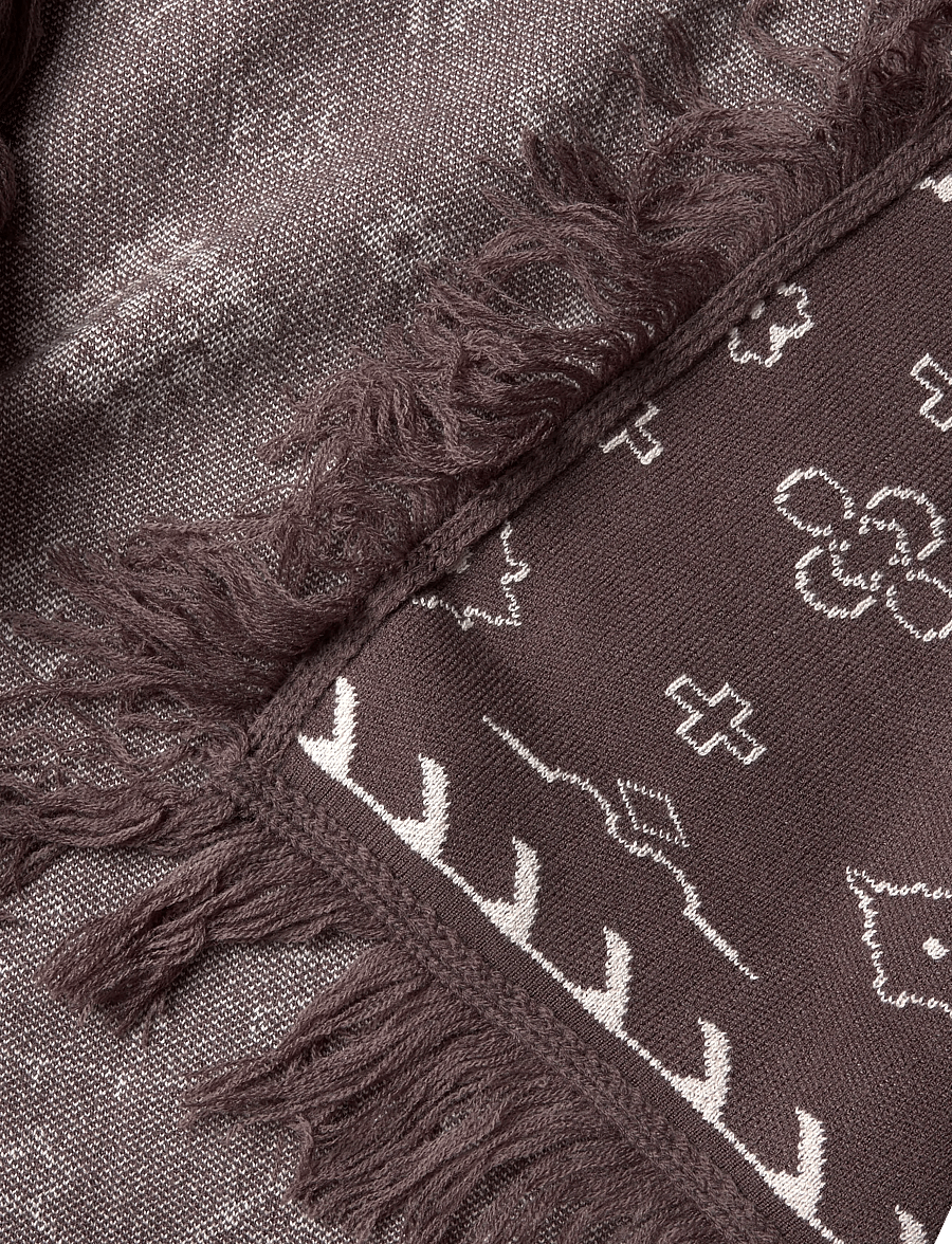 Vero Moda - VMSCARLETT LS TASSEL JACQUARD CARDI LCS - cardigans - chocolate martini - 3